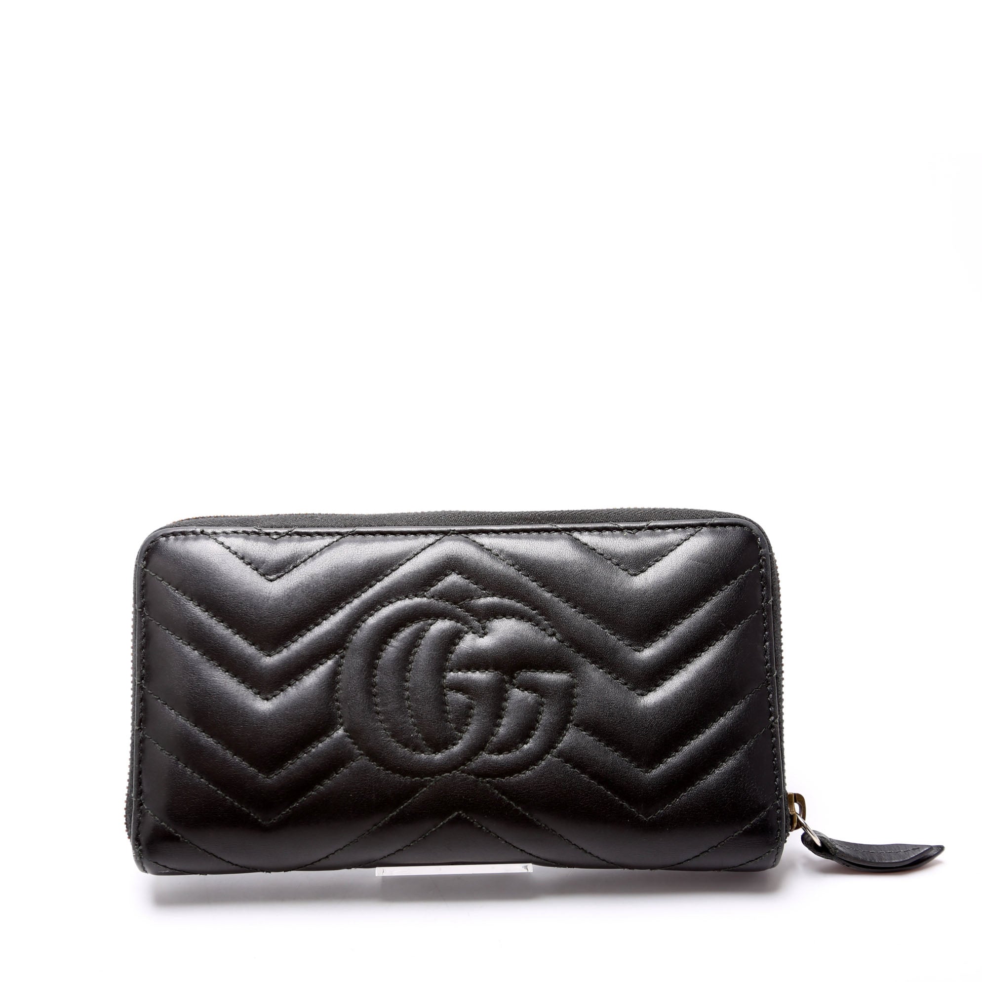 474814 GG Marmont Zip Around Organizer Wallet Black