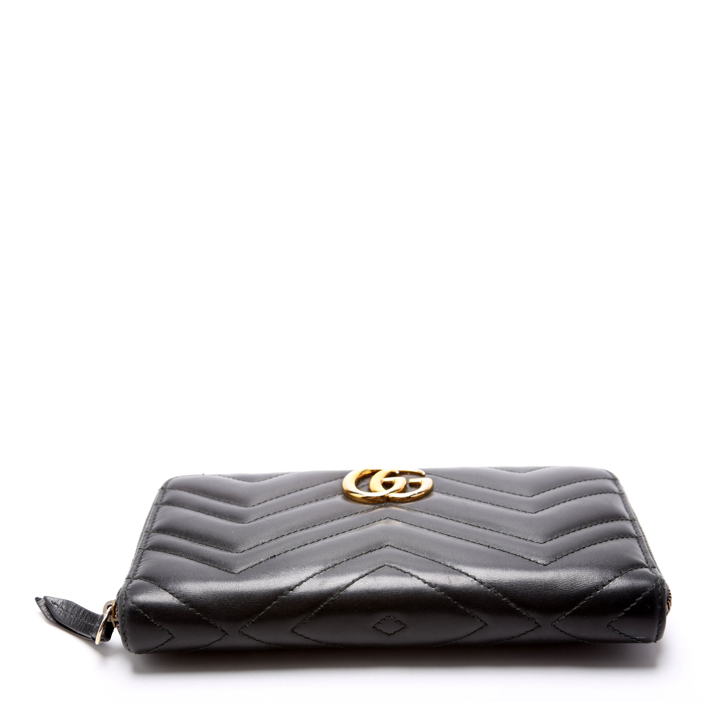 474814 GG Marmont Zip Around Organizer Wallet Black