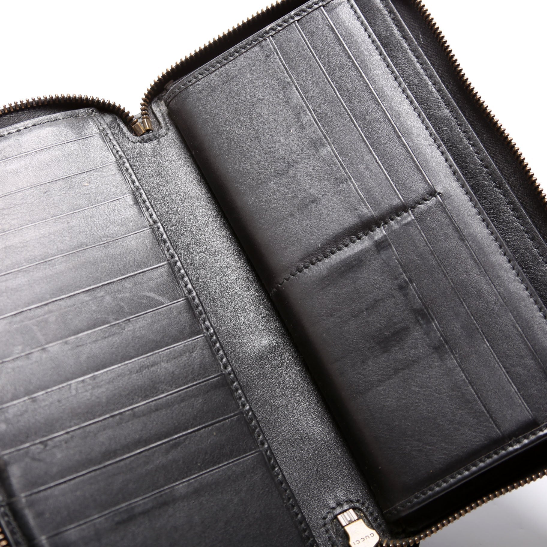 474814 GG Marmont Zip Around Organizer Wallet Black