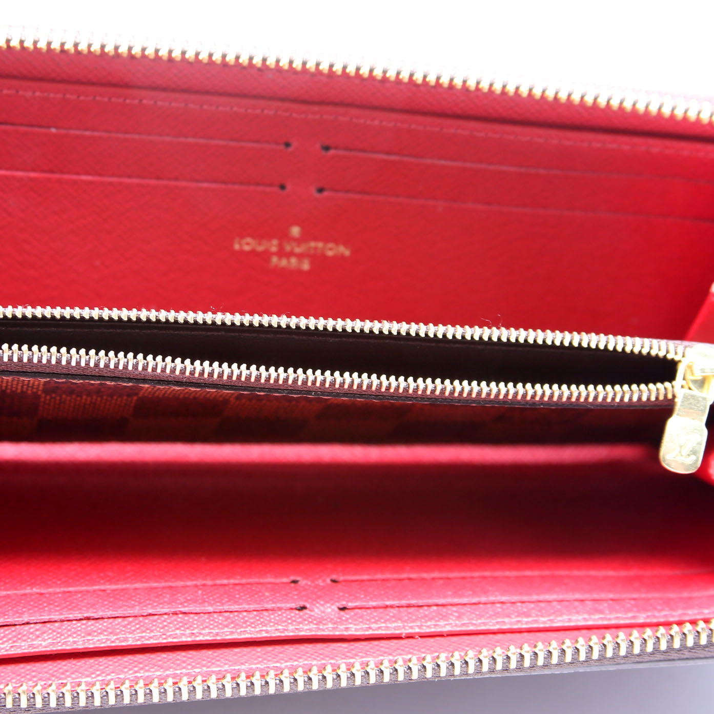 Clemence Wallet Damier Ebene Red