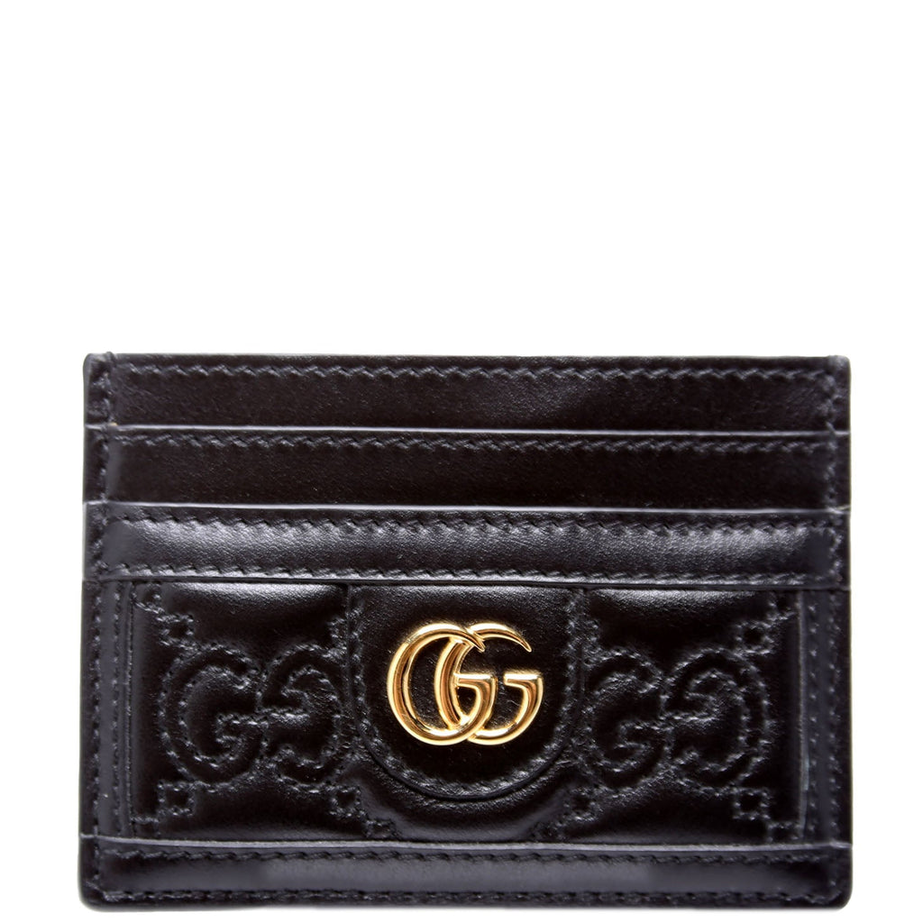 723790 GG Matelasse Card Holder Black