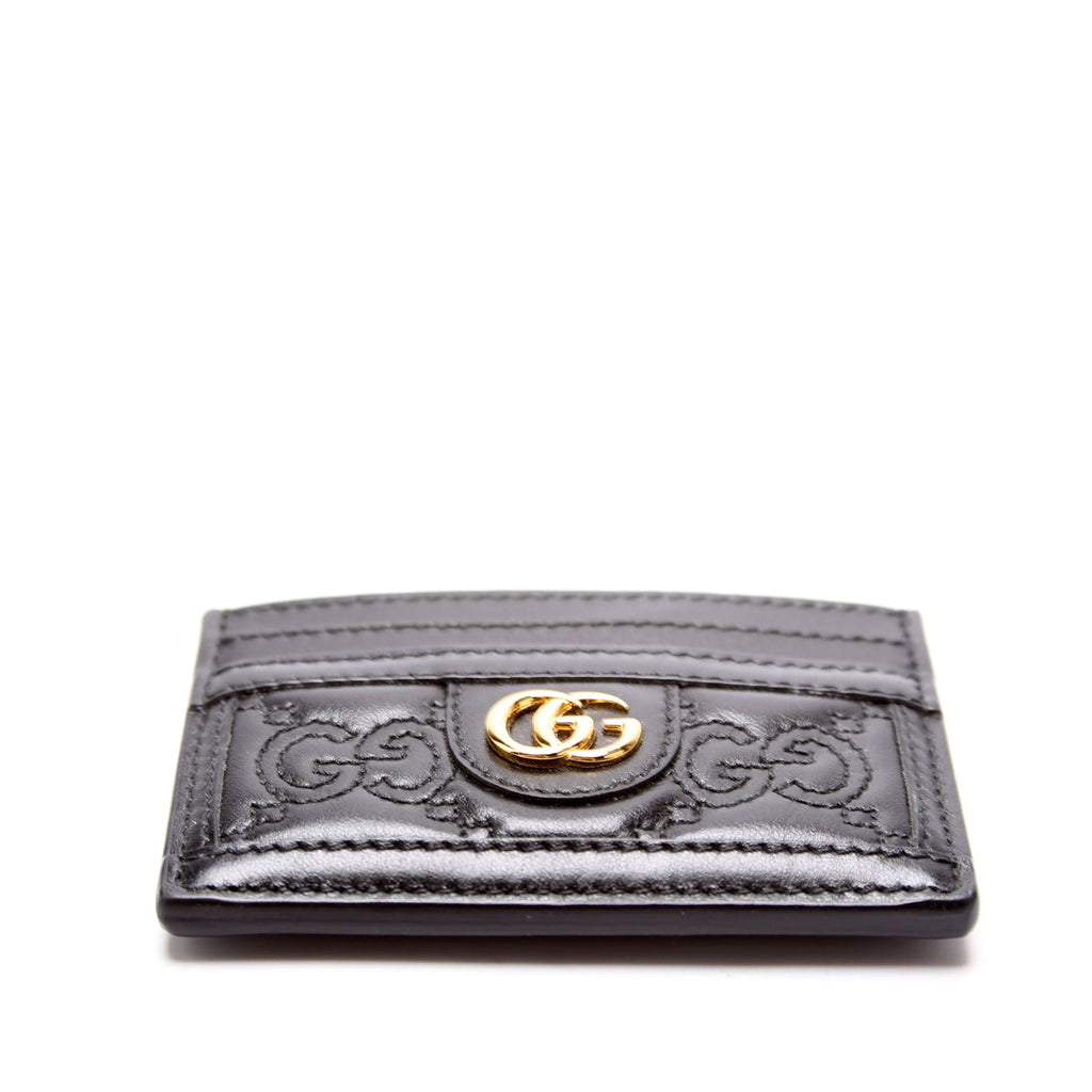 723790 GG Matelasse Card Holder Black
