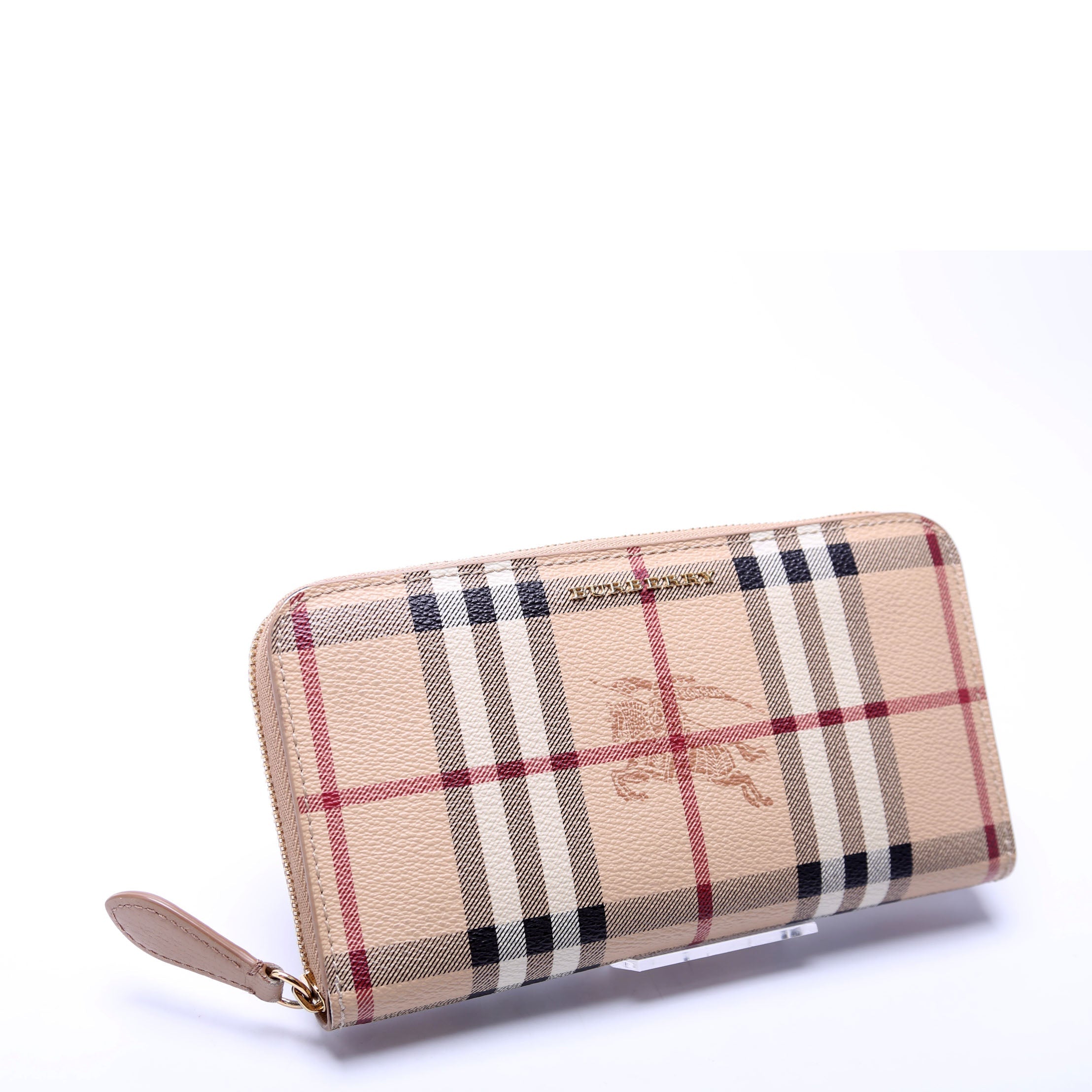 Ziggy Haymarket Check Zip Around Wallet Beige