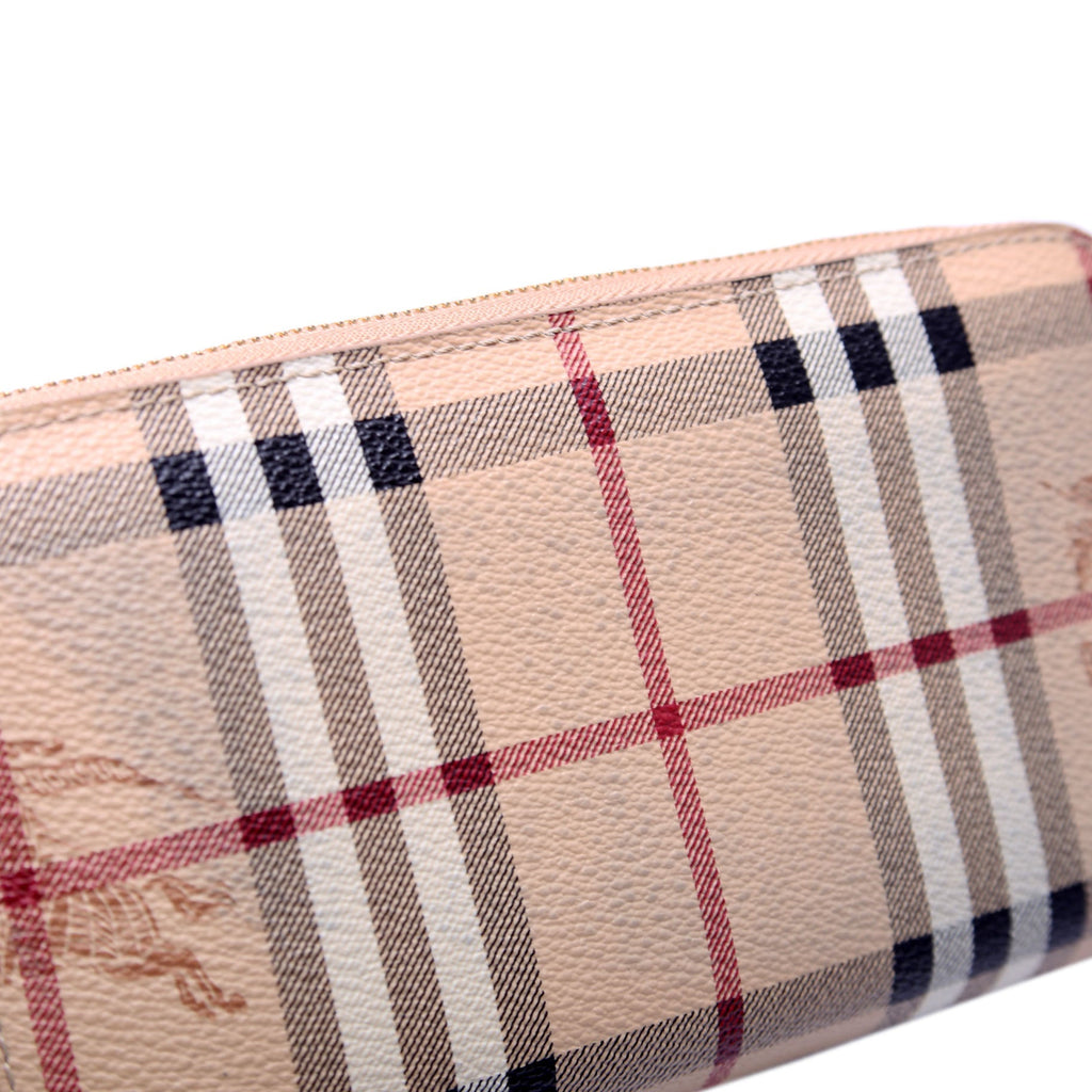 Ziggy Haymarket Check Zip Around Wallet Beige