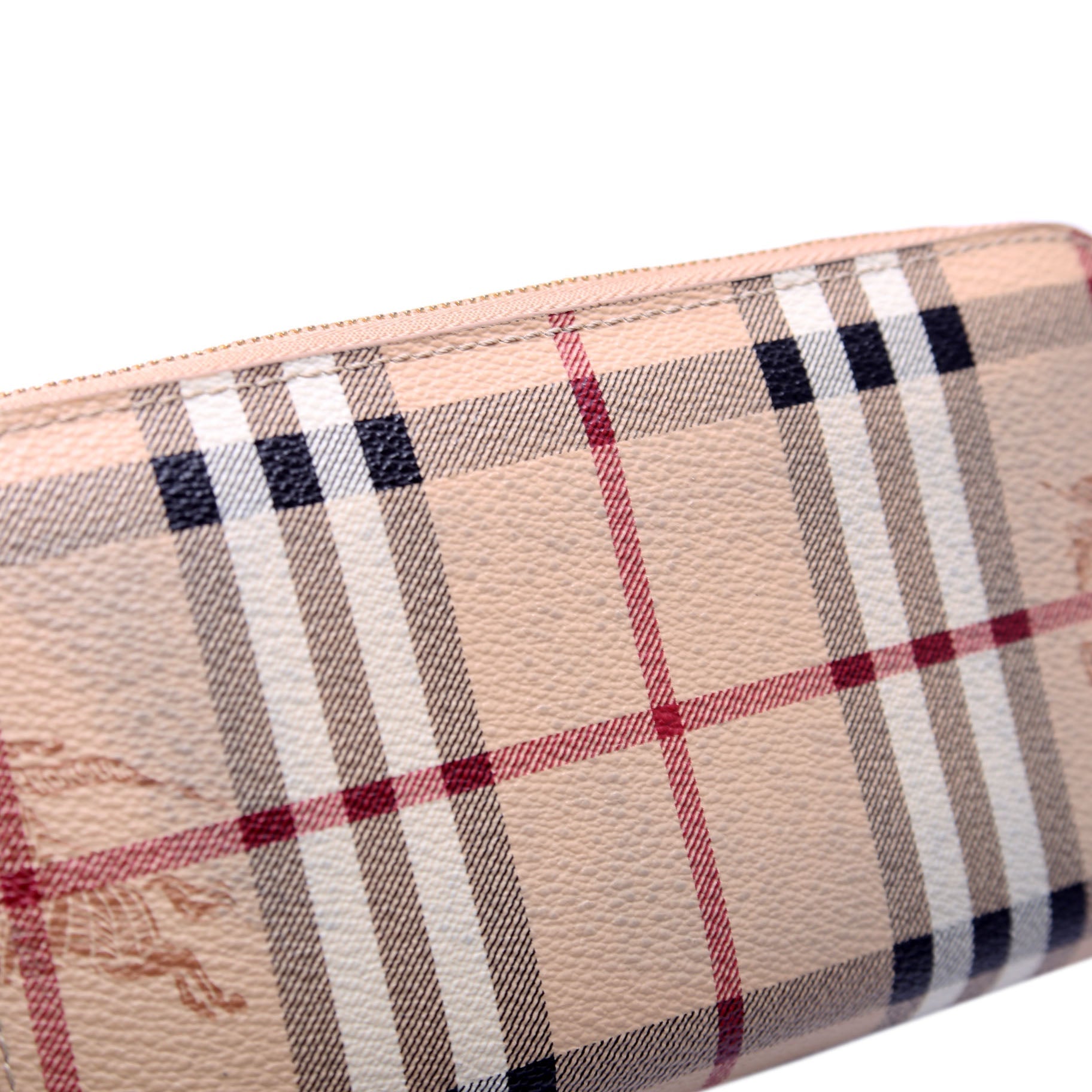 Ziggy Haymarket Check Zip Around Wallet Beige