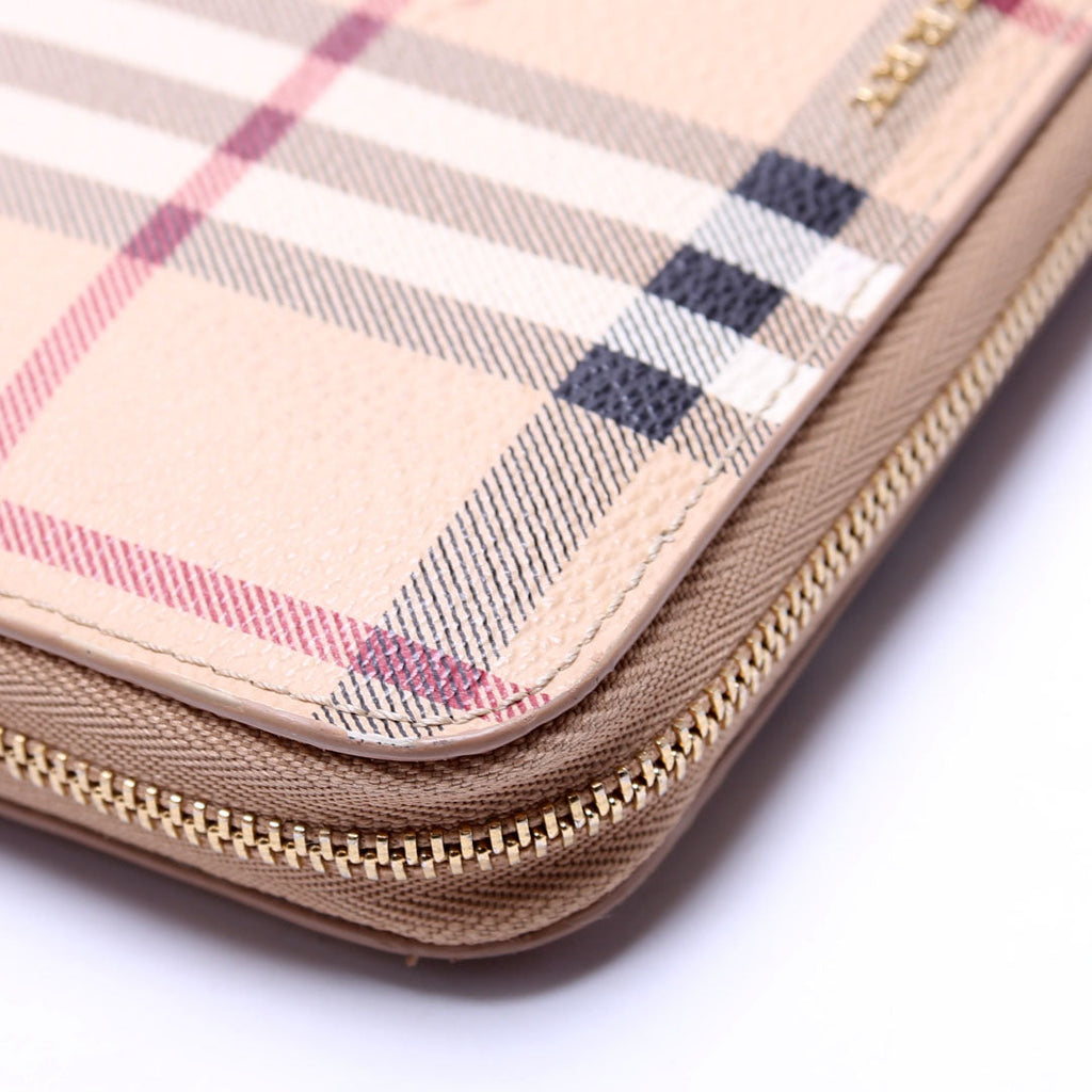 Ziggy Haymarket Check Zip Around Wallet Beige