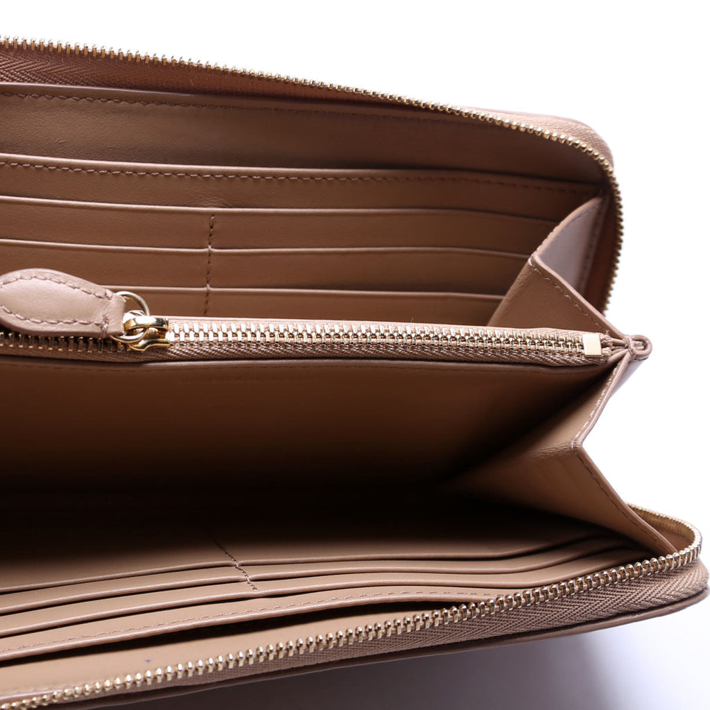 Ziggy Haymarket Check Zip Around Wallet Beige
