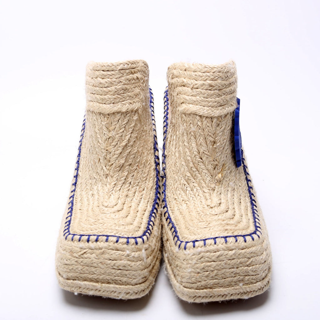 Highland Cord Mules Size 38 Beige/Blue