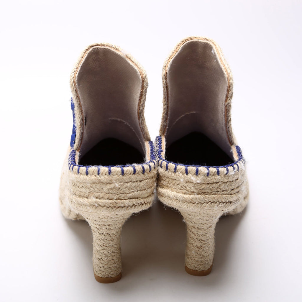 Highland Cord Mules Size 38 Beige/Blue