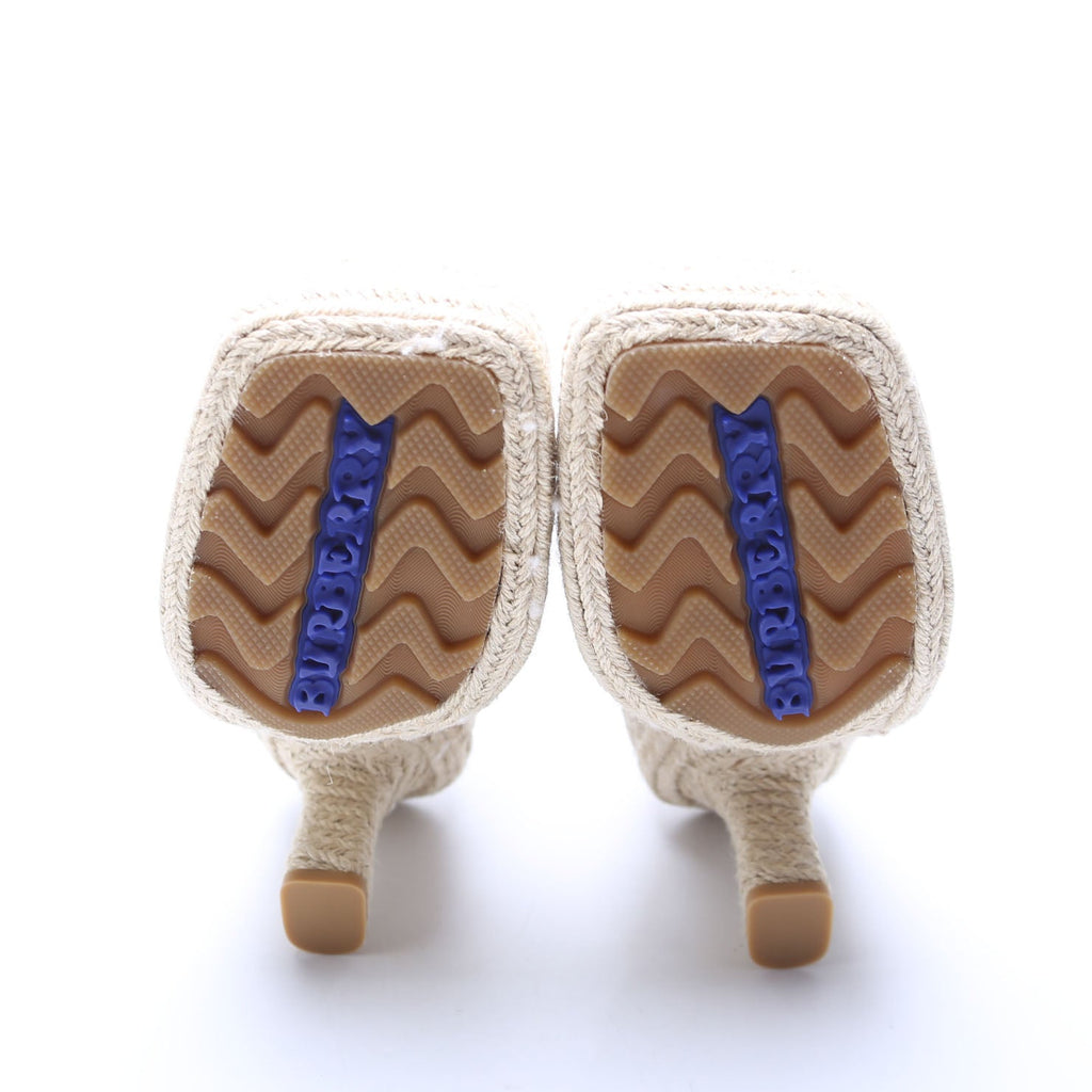Highland Cord Mules Size 38 Beige/Blue