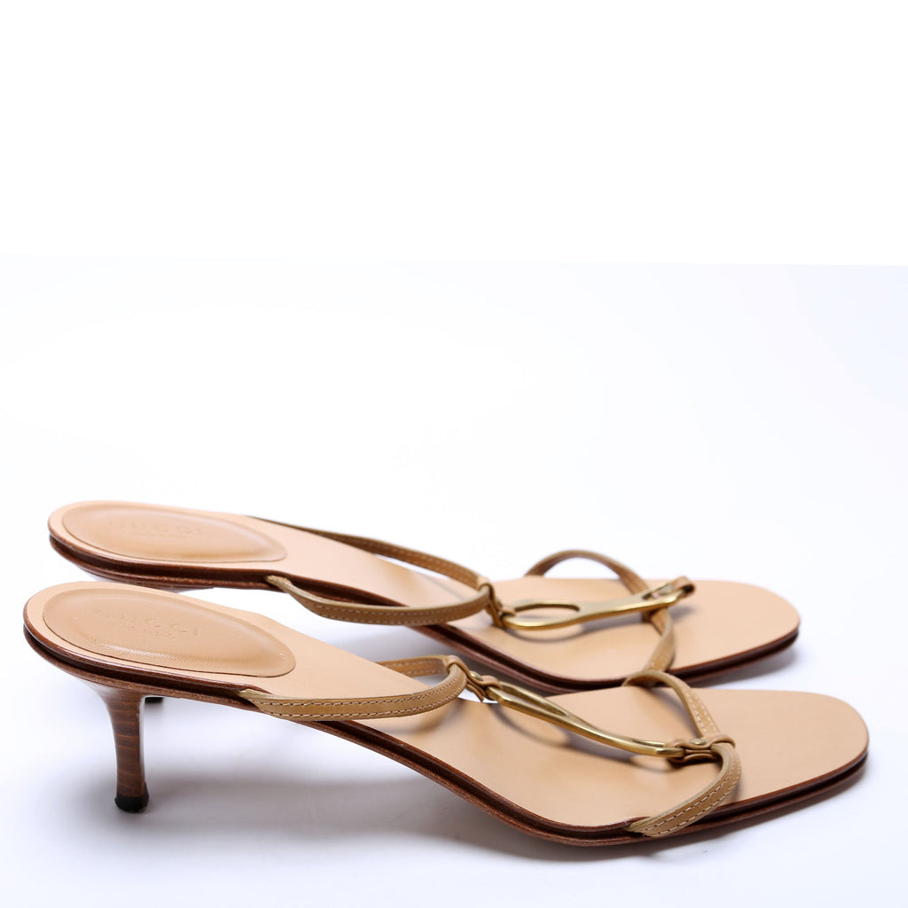 T Strap Kitten Heels Size 39 Brown