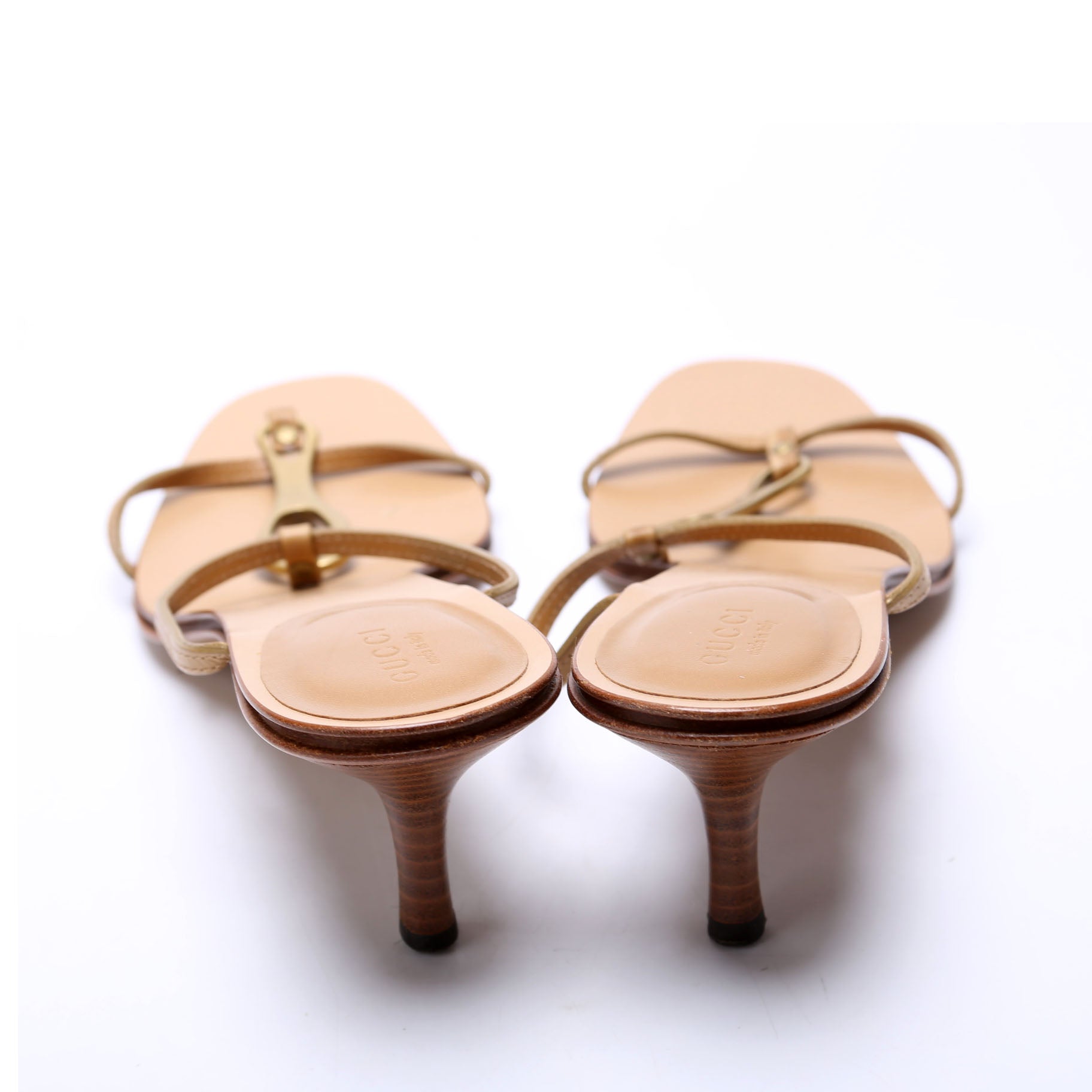 T Strap Kitten Heels Size 39 Brown