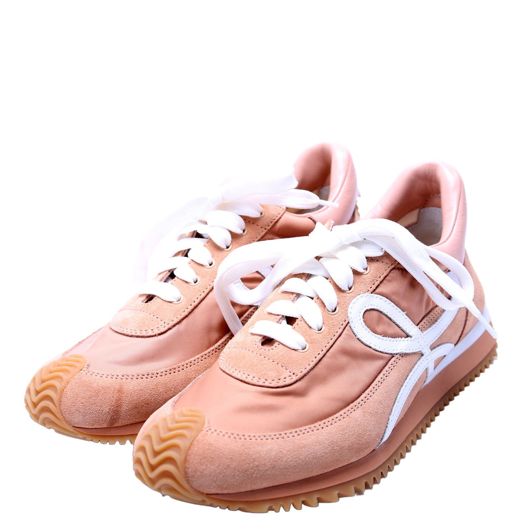 Flow Runner Mesh/Suede Sneakers Size 38 Pink/White