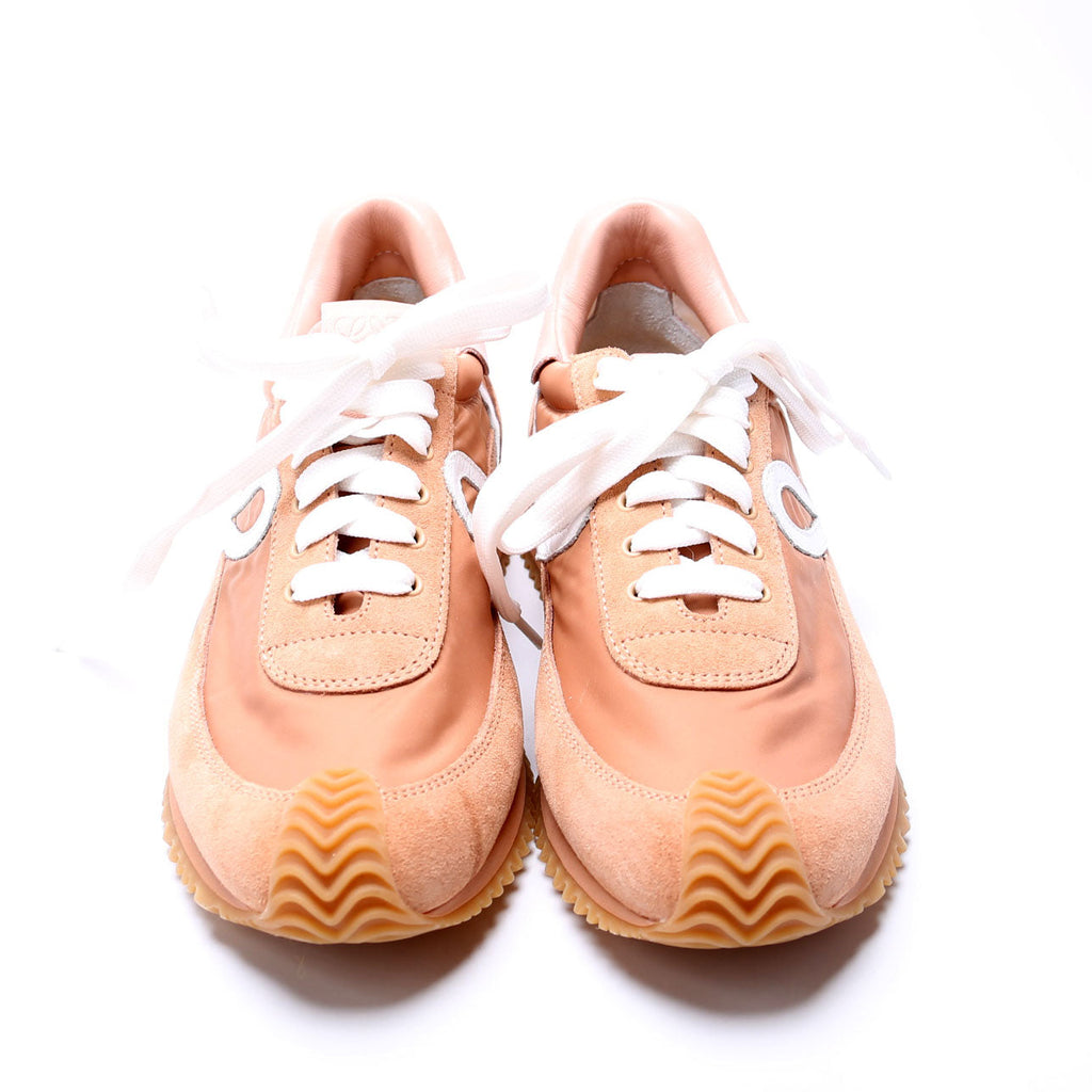 Flow Runner Mesh/Suede Sneakers Size 38 Pink/White