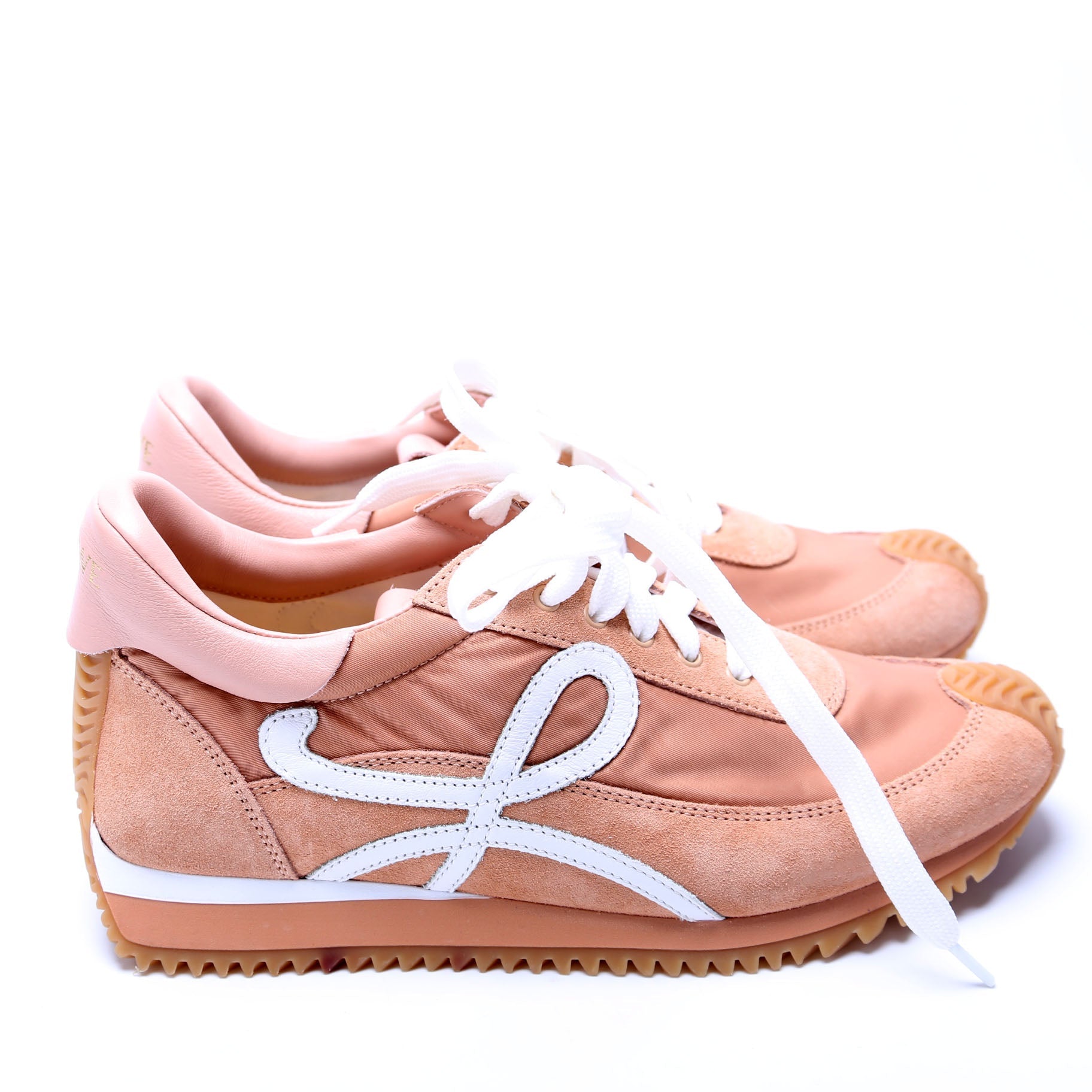 Flow Runner Mesh/Suede Sneakers Size 38 Pink/White
