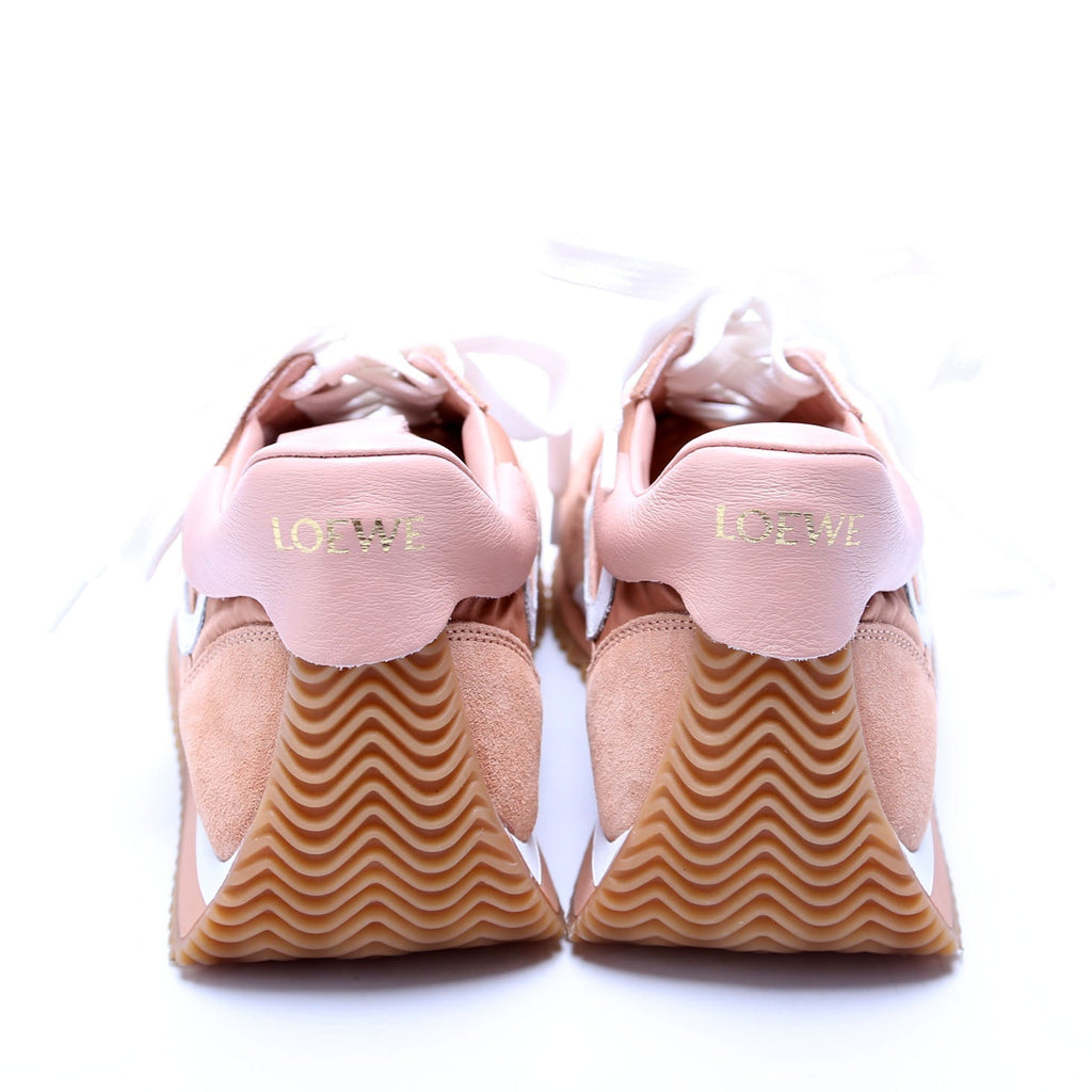 Flow Runner Mesh/Suede Sneakers Size 38 Pink/White