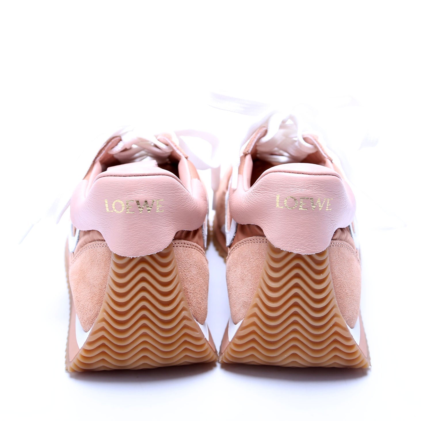 Flow Runner Mesh/Suede Sneakers Size 38 Pink/White