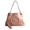 308982 Soho Leather Shoulder Medium Tan