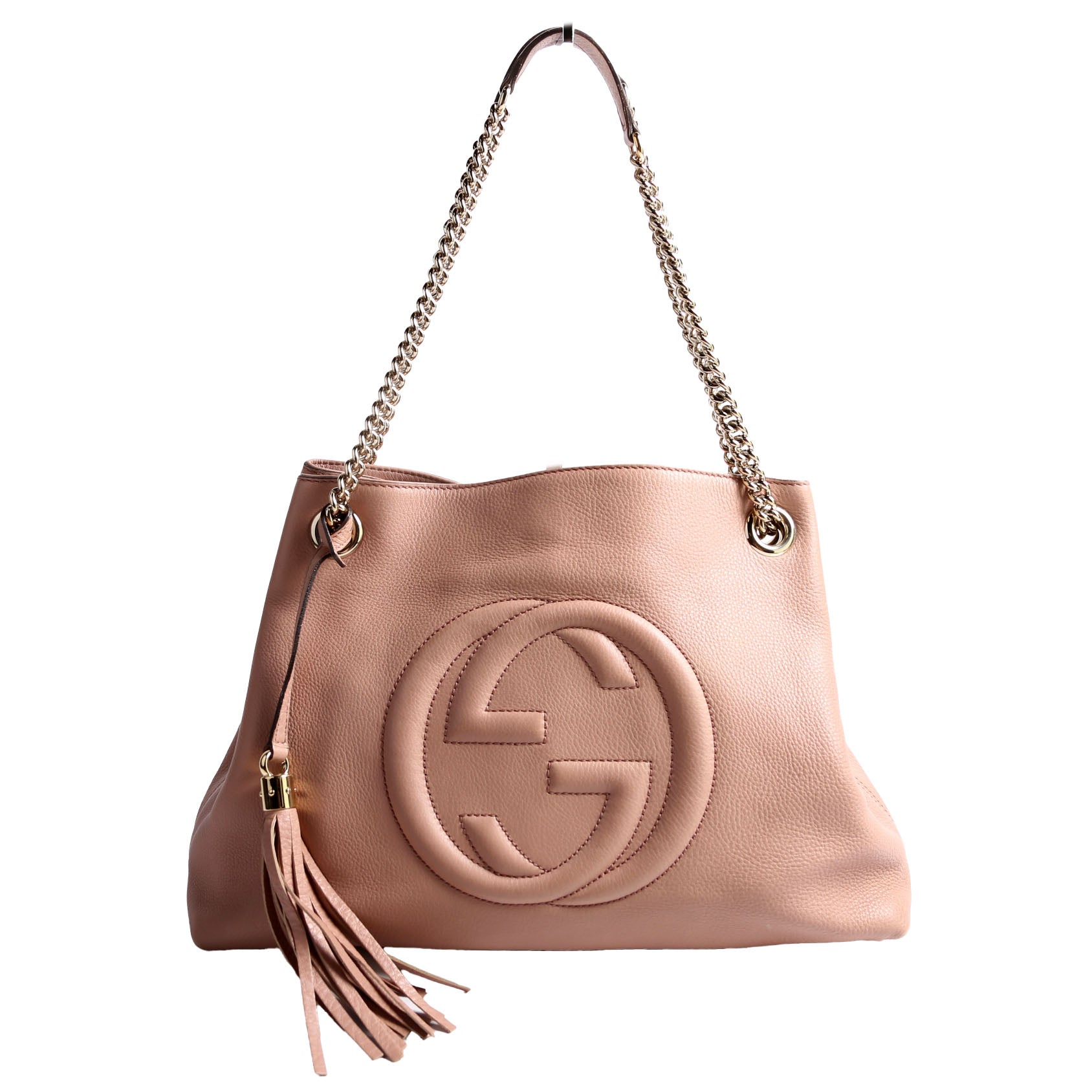 308982 Soho Leather Shoulder Medium Tan