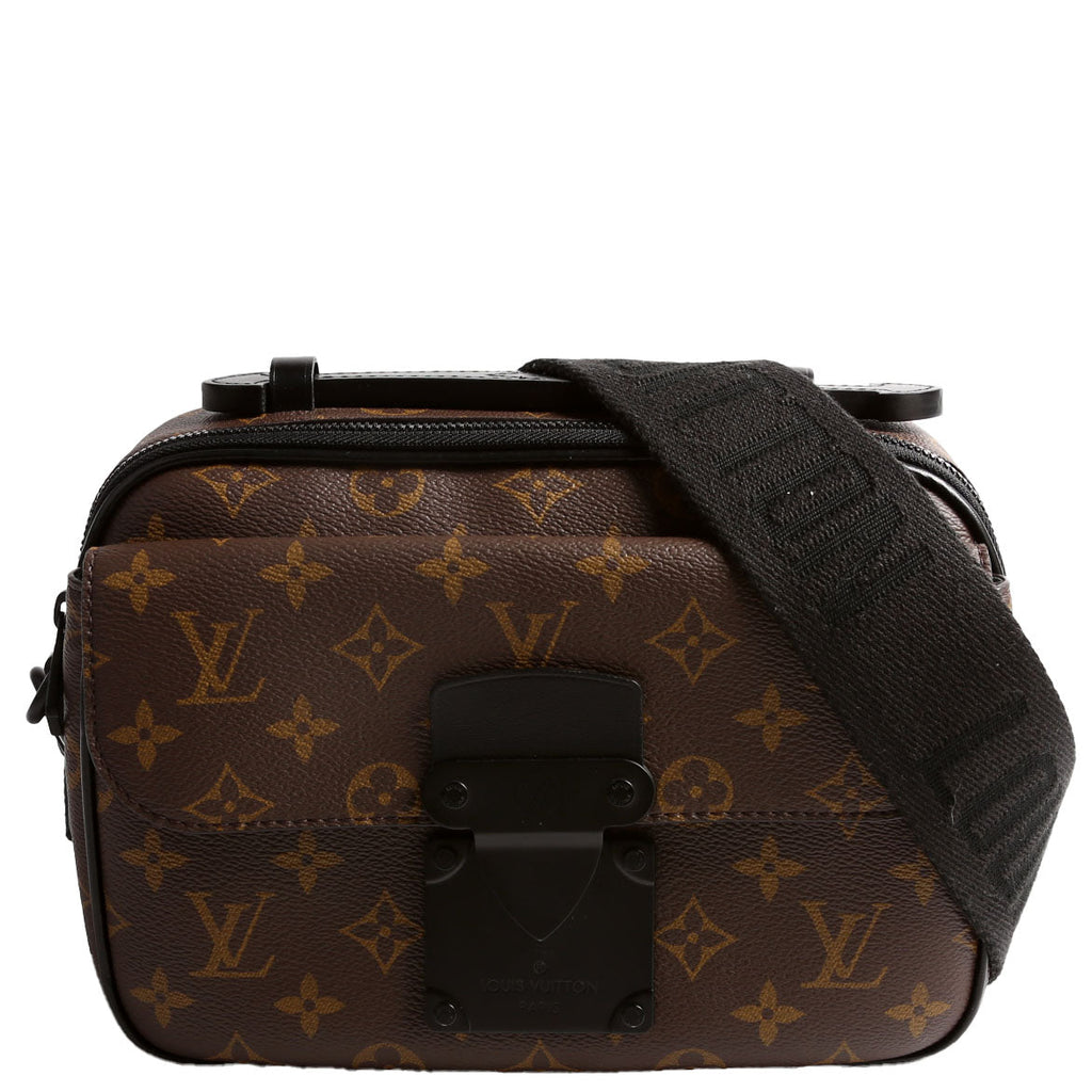 S Lock Messenger Bag Macassar Monogram Black