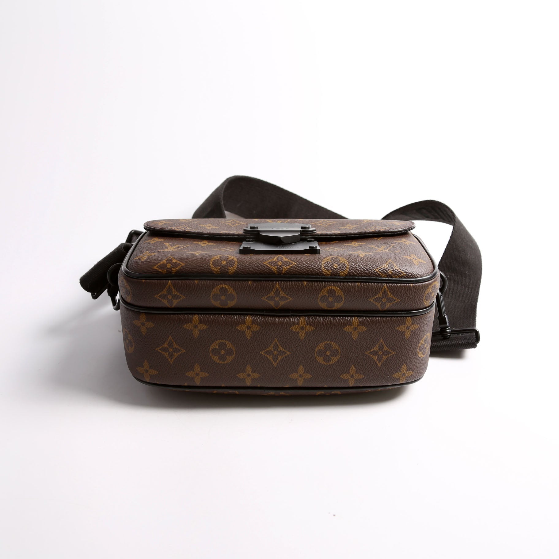 S Lock Messenger Bag Macassar Monogram Black