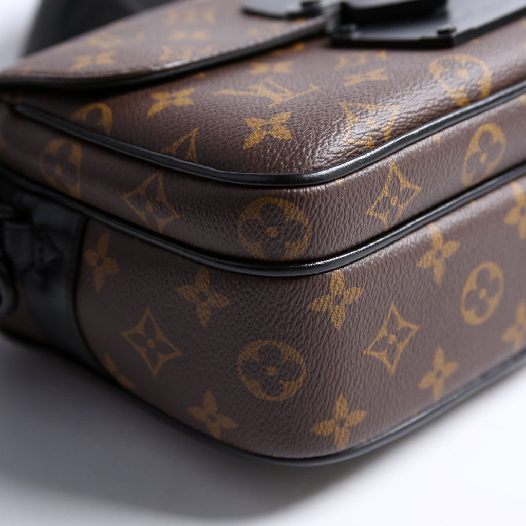 S Lock Messenger Bag Macassar Monogram Black