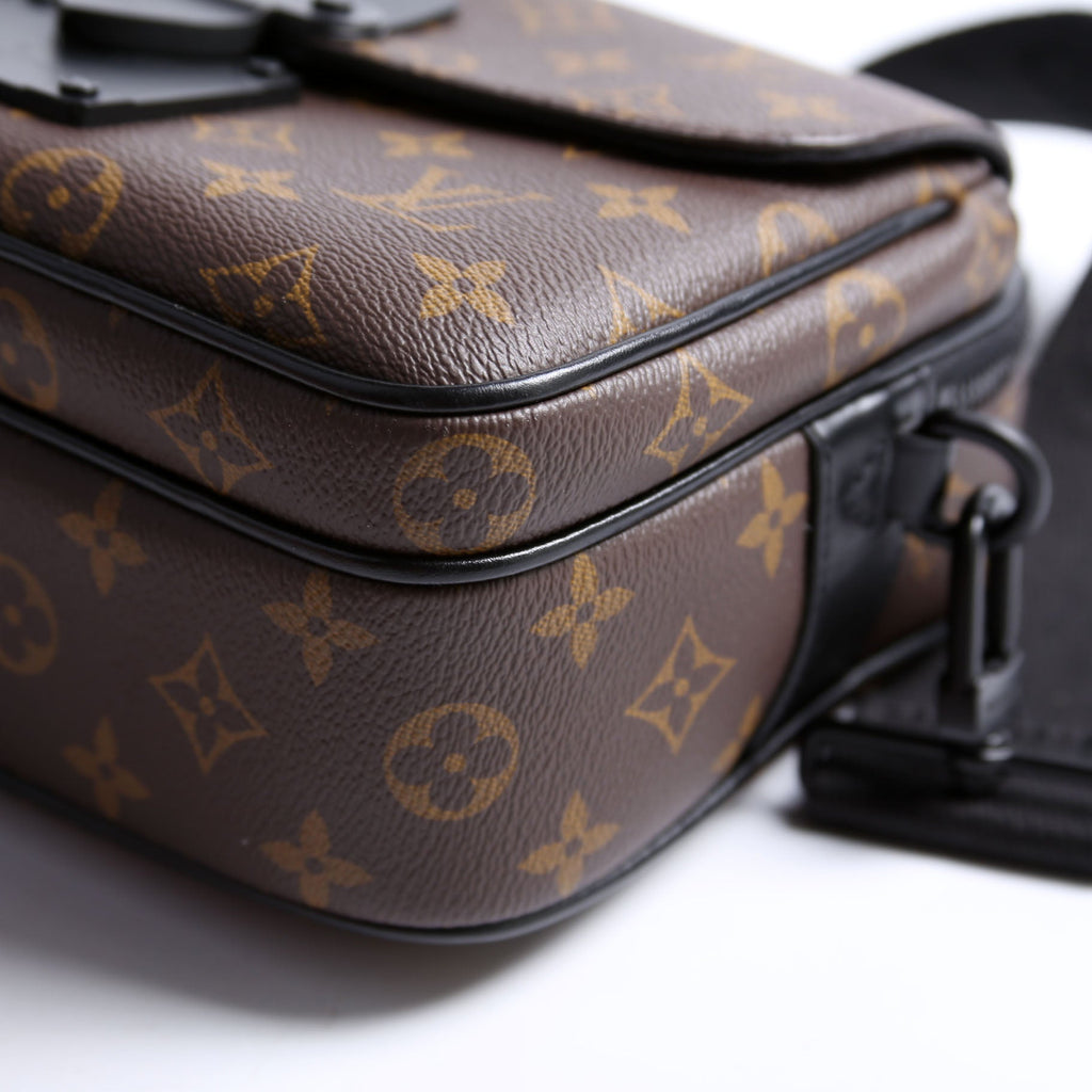 S Lock Messenger Bag Macassar Monogram Black