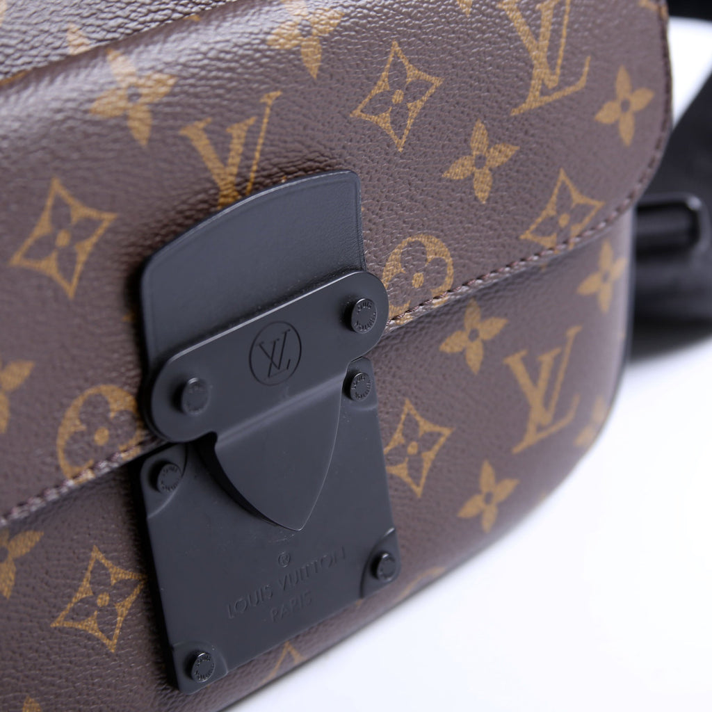 S Lock Messenger Bag Macassar Monogram Black