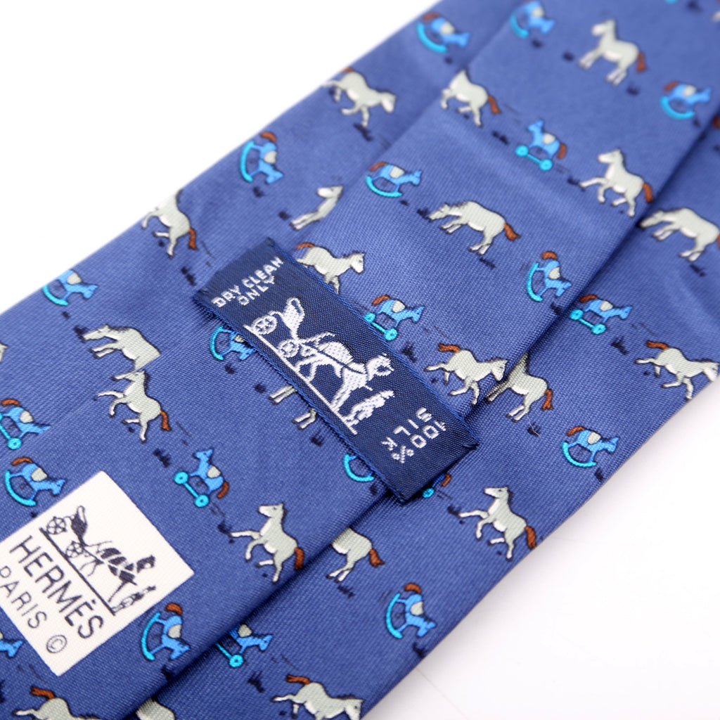 Printed Silk Tie Blue
