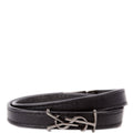 SAINT LAURENT Cassandre Double Wrap Bracelet Black