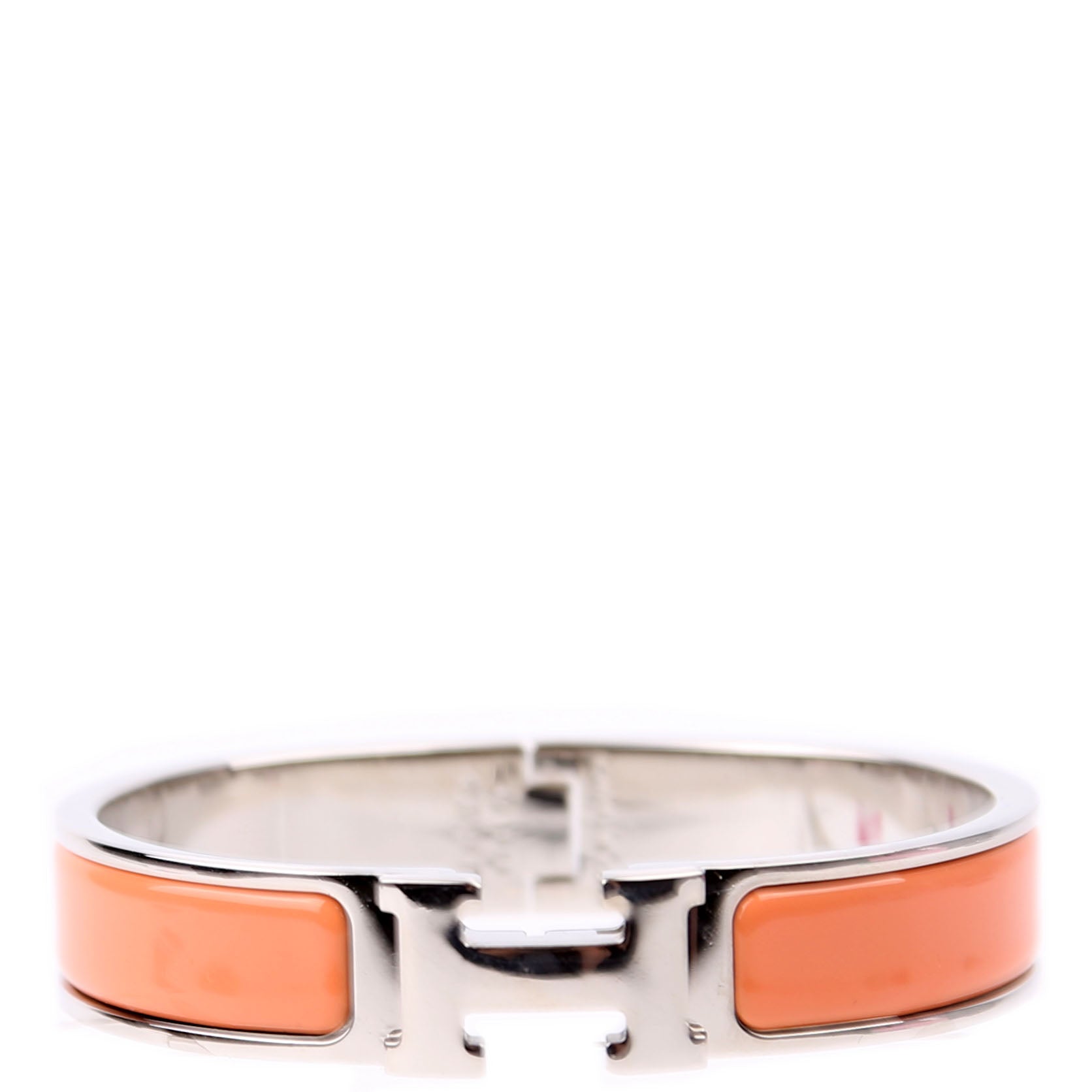 Hermes Clic Clac Narrow PM Bracelet Peach/Silver