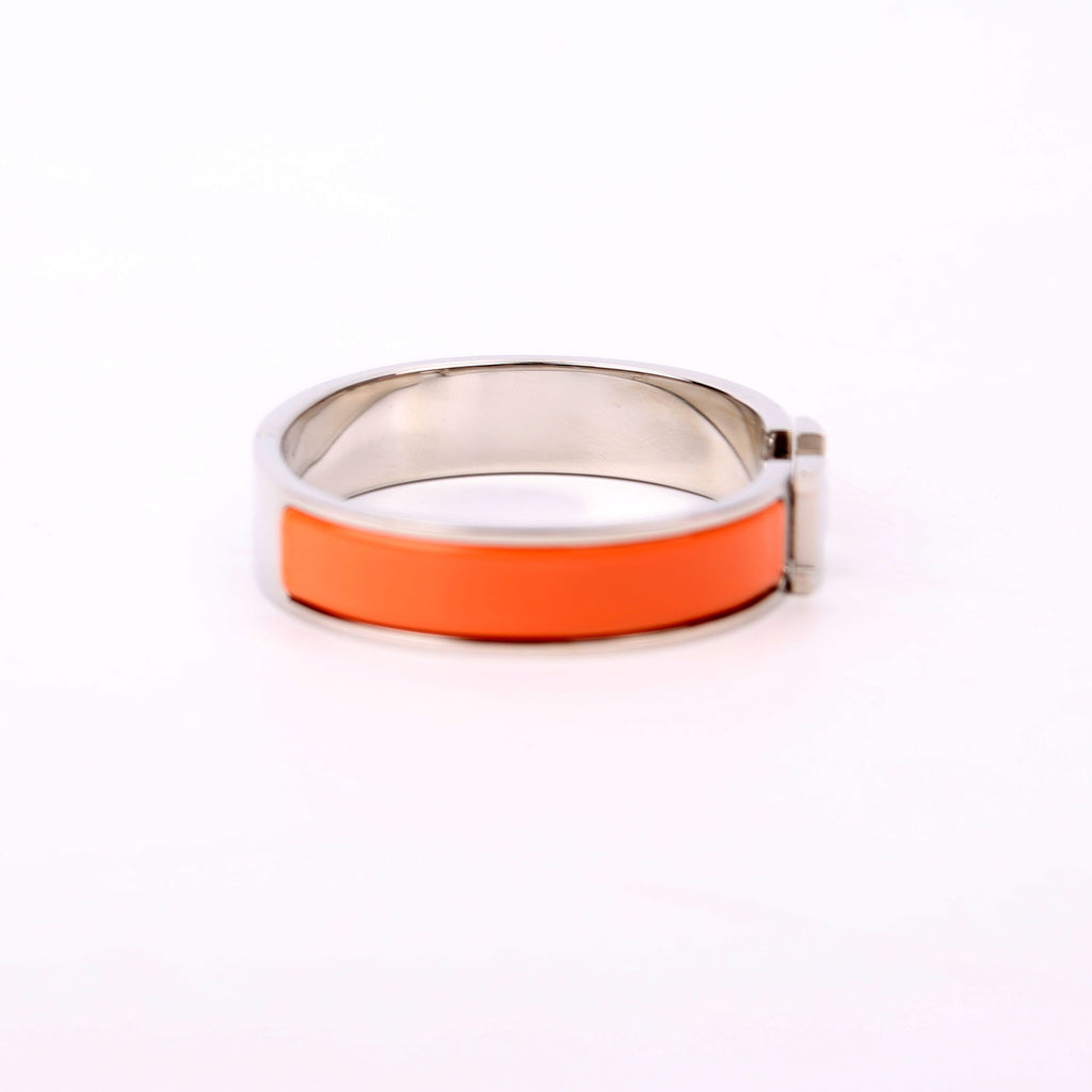 Hermes Clic Clac Narrow PM Bracelet Peach/Silver
