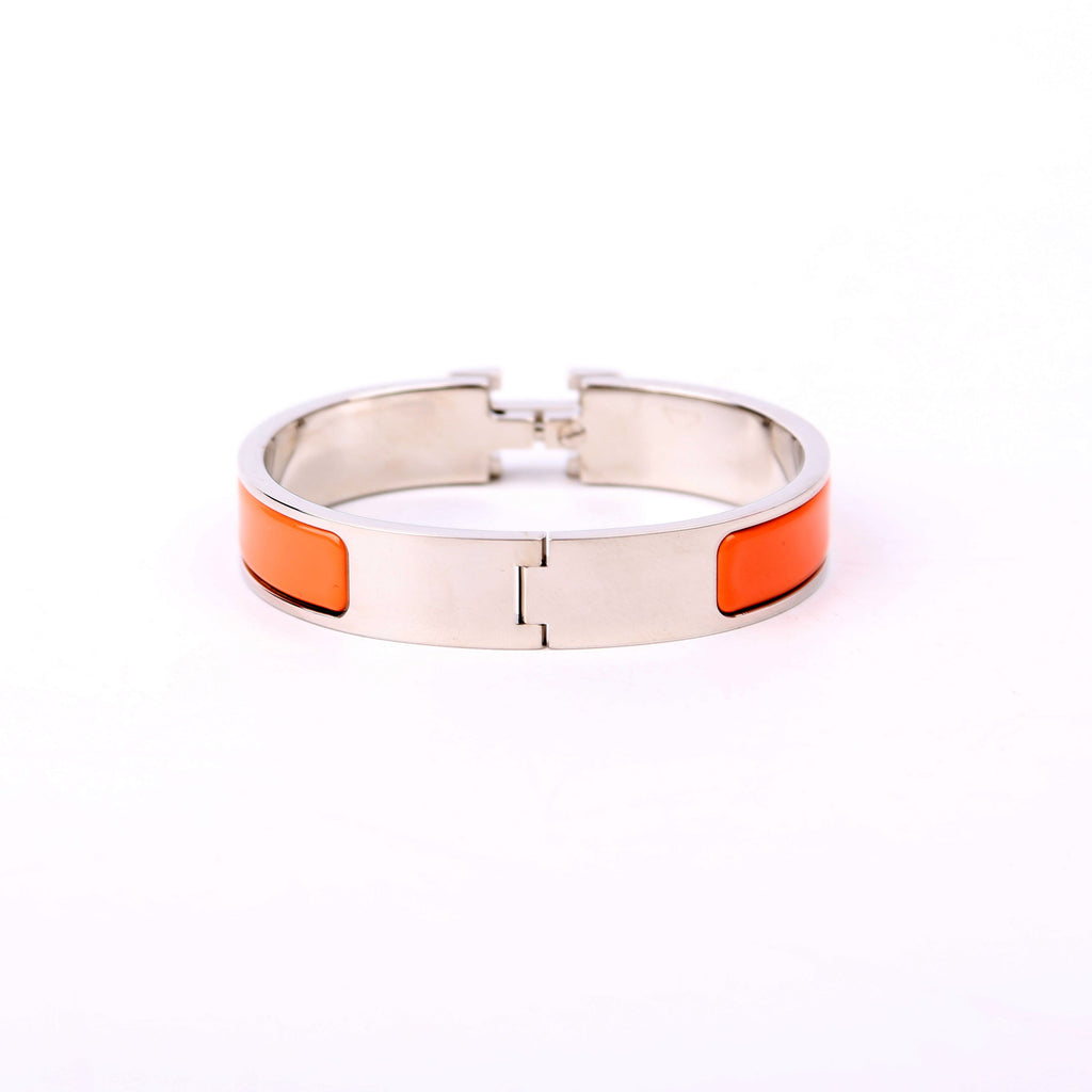 Hermes Clic Clac Narrow PM Bracelet Peach/Silver