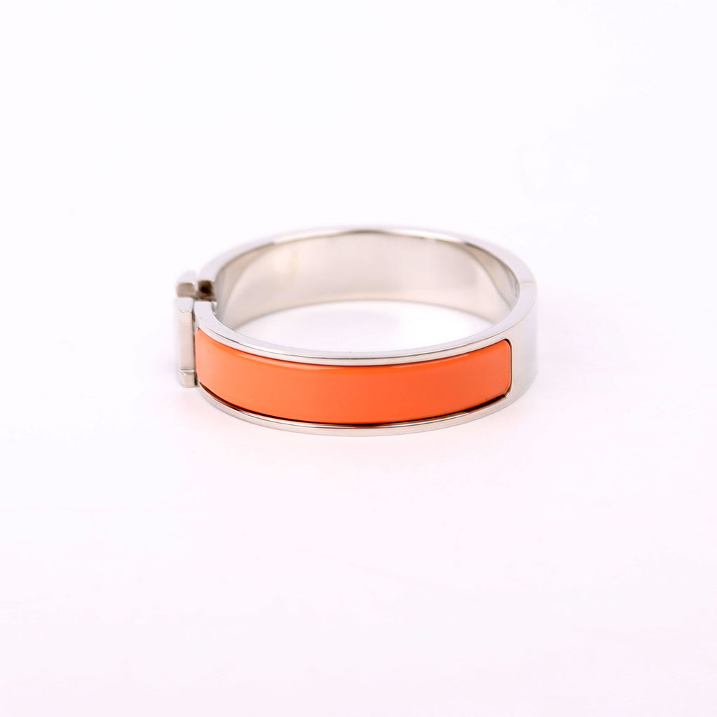 Hermes Clic Clac Narrow PM Bracelet Peach/Silver