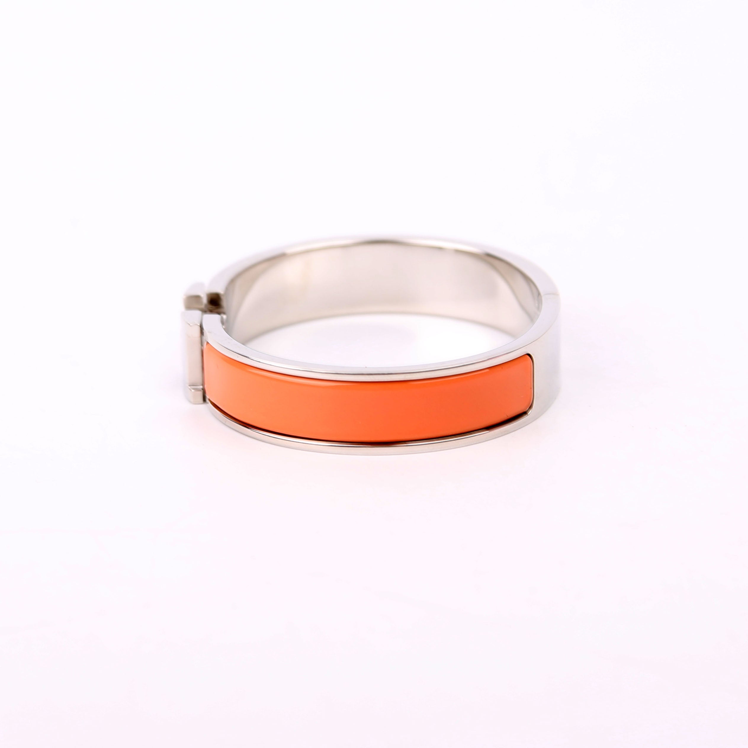 Hermes Clic Clac Narrow PM Bracelet Peach/Silver