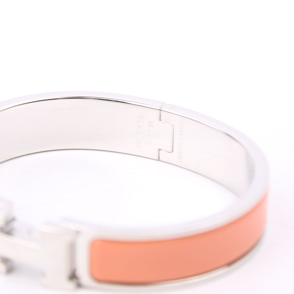 Hermes Clic Clac Narrow PM Bracelet Peach/Silver