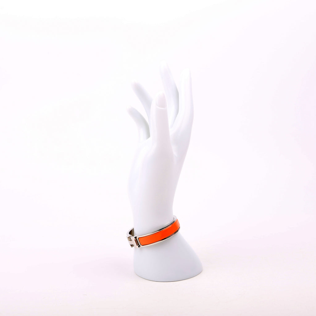 Hermes Clic Clac Narrow PM Bracelet Peach/Silver