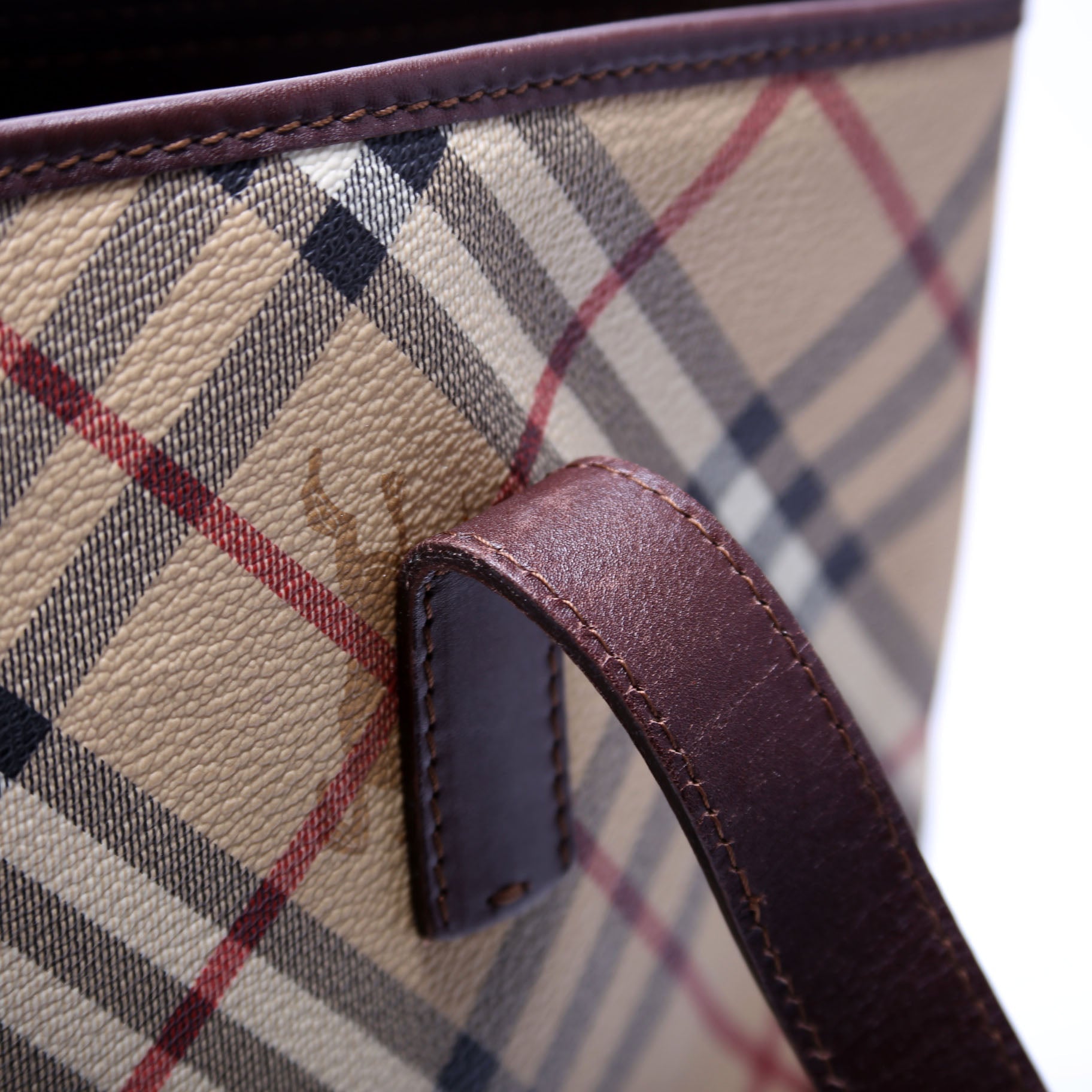 Haymarket Check Tote Vintage Brown/Beige