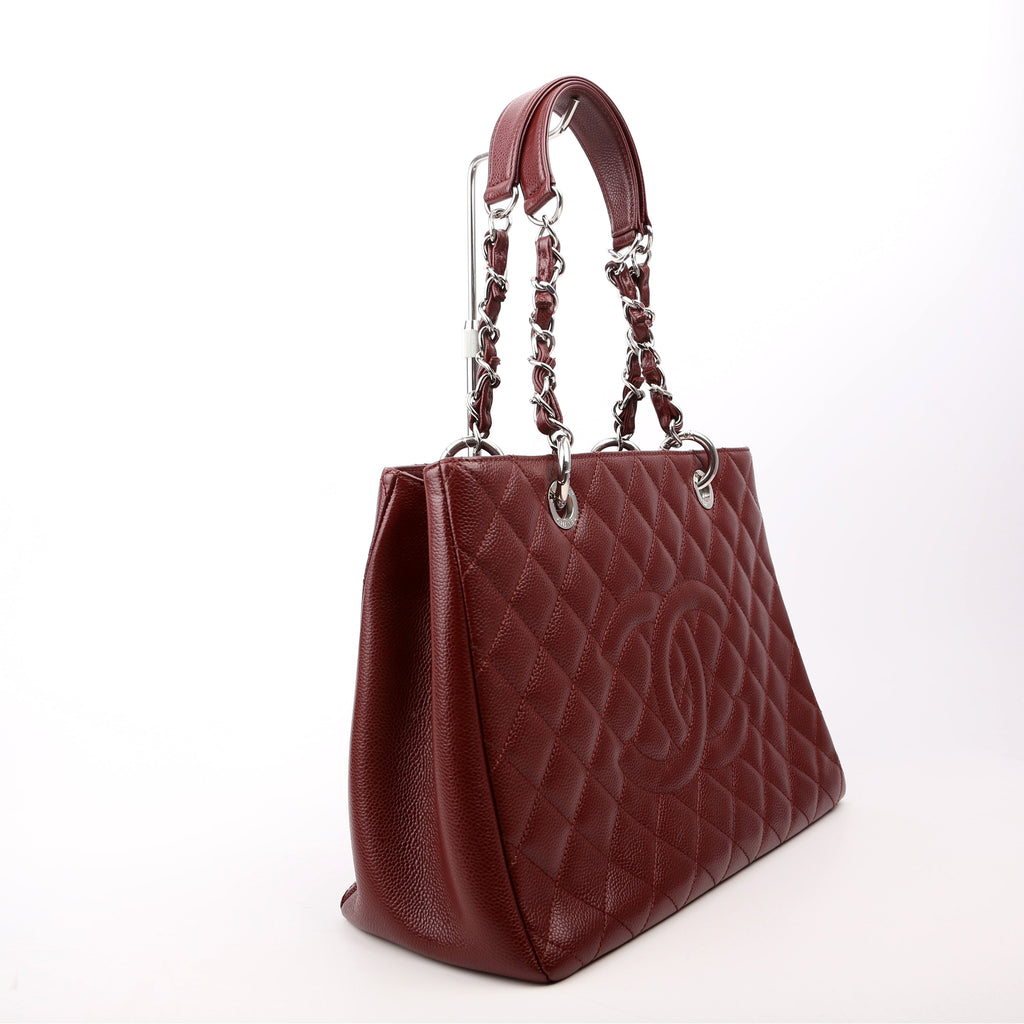 Grand Shopping Tote Caviar Burgundy
