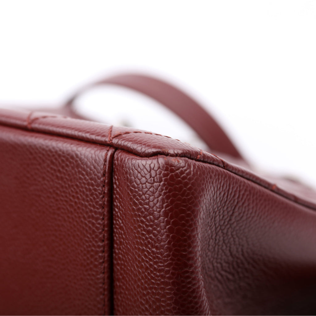 Grand Shopping Tote Caviar Burgundy