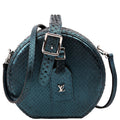 Petite Boite Chapeau Snakeskin Teal