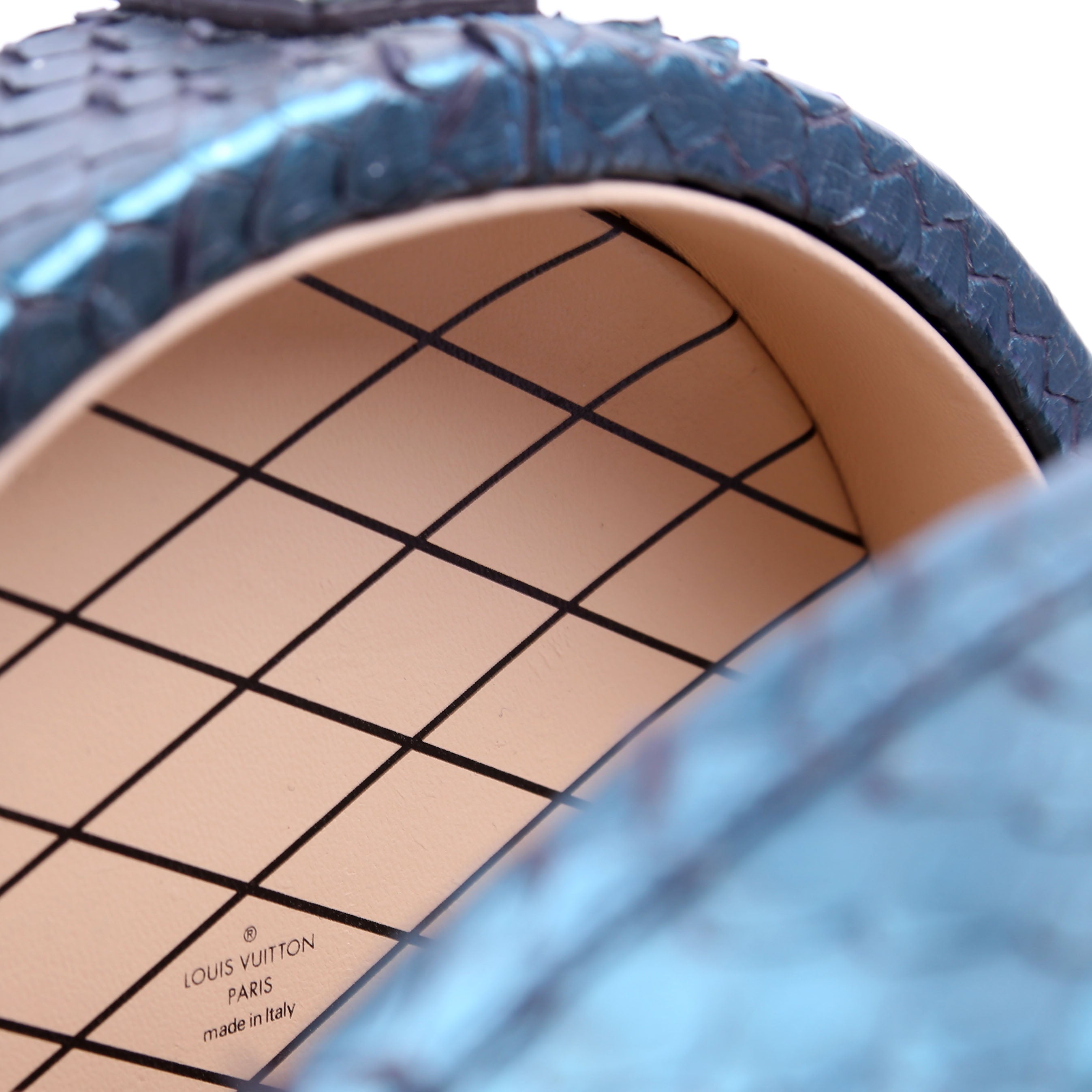 Petite Boite Chapeau Snakeskin Teal