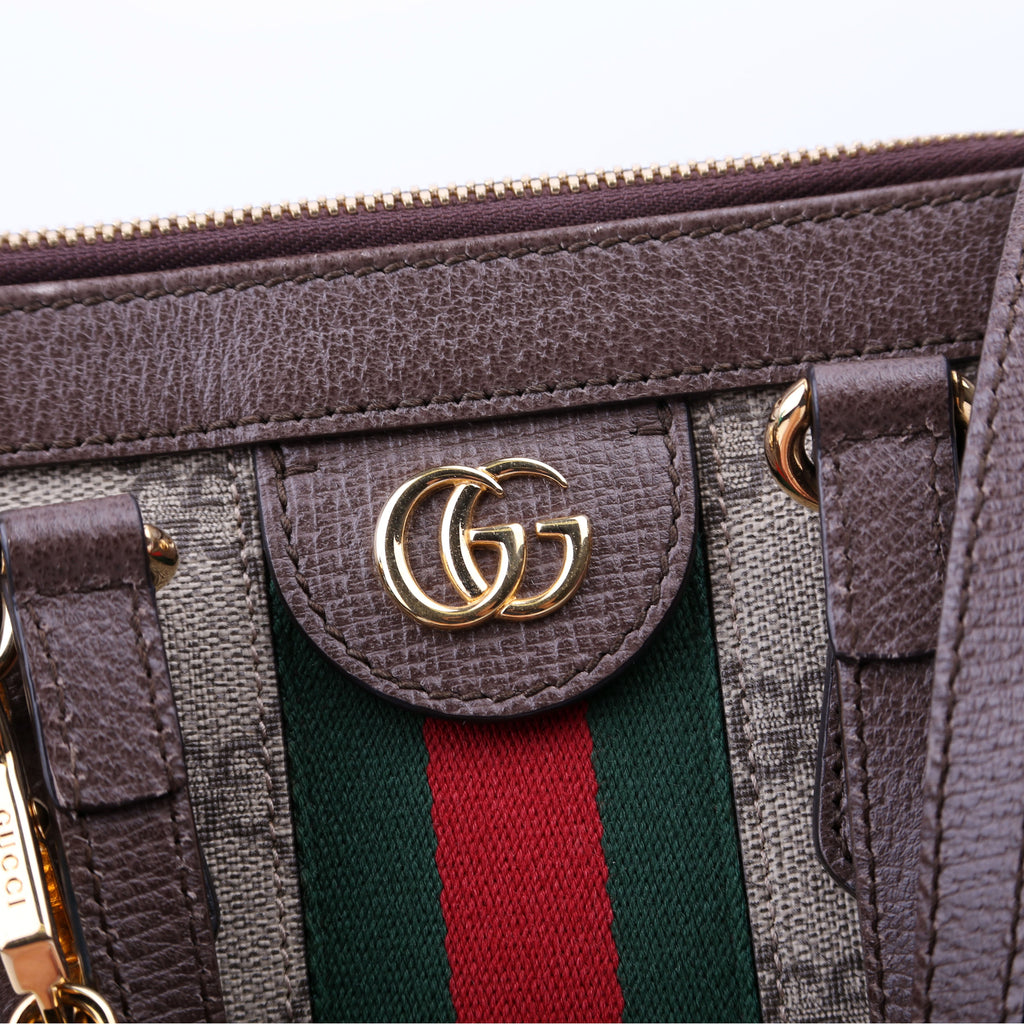 524537 Ophidia GG Medium Tote Brown