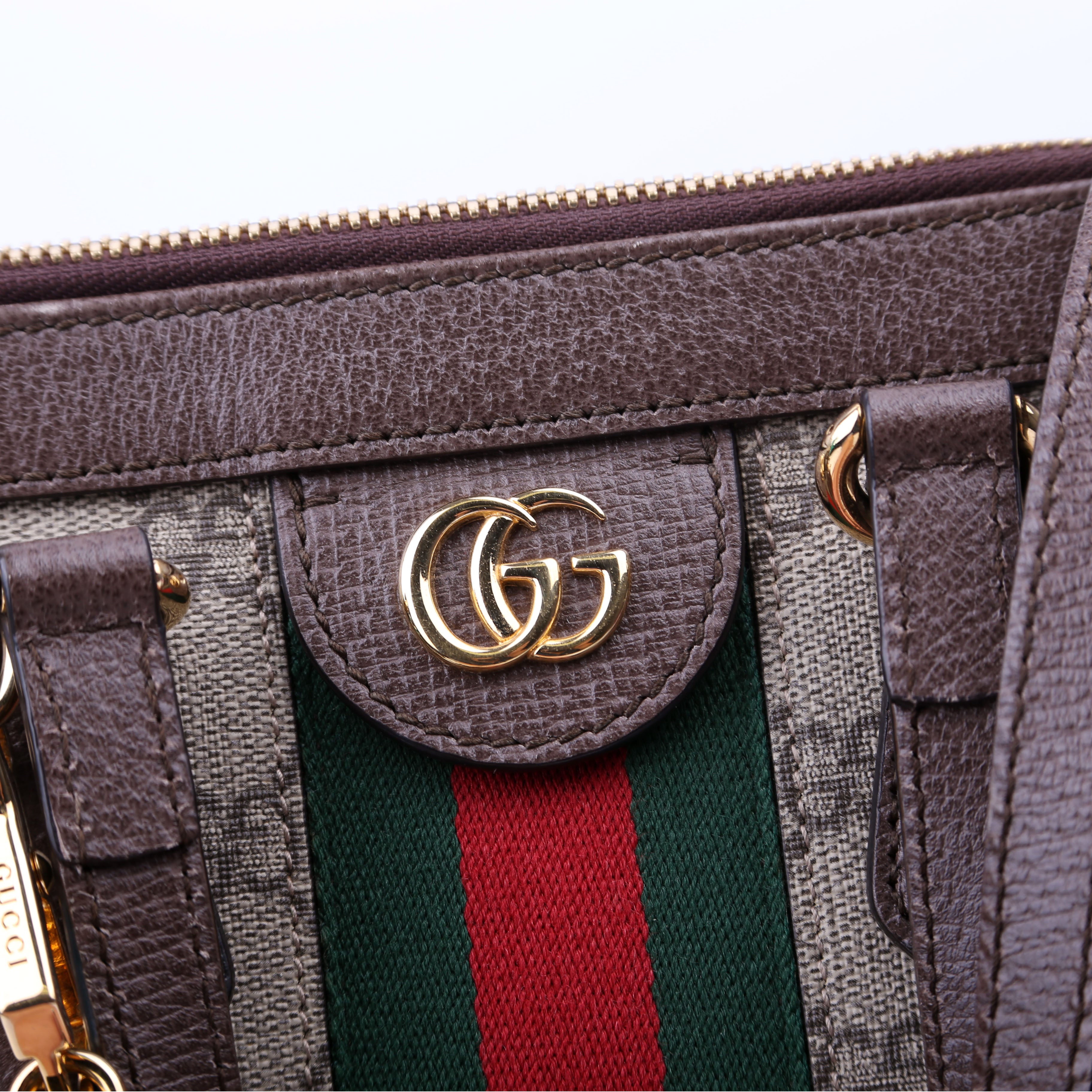 524537 Ophidia GG Medium Tote Brown