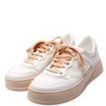 GG Embossed Leather Sneakers Size 38 White/Peach