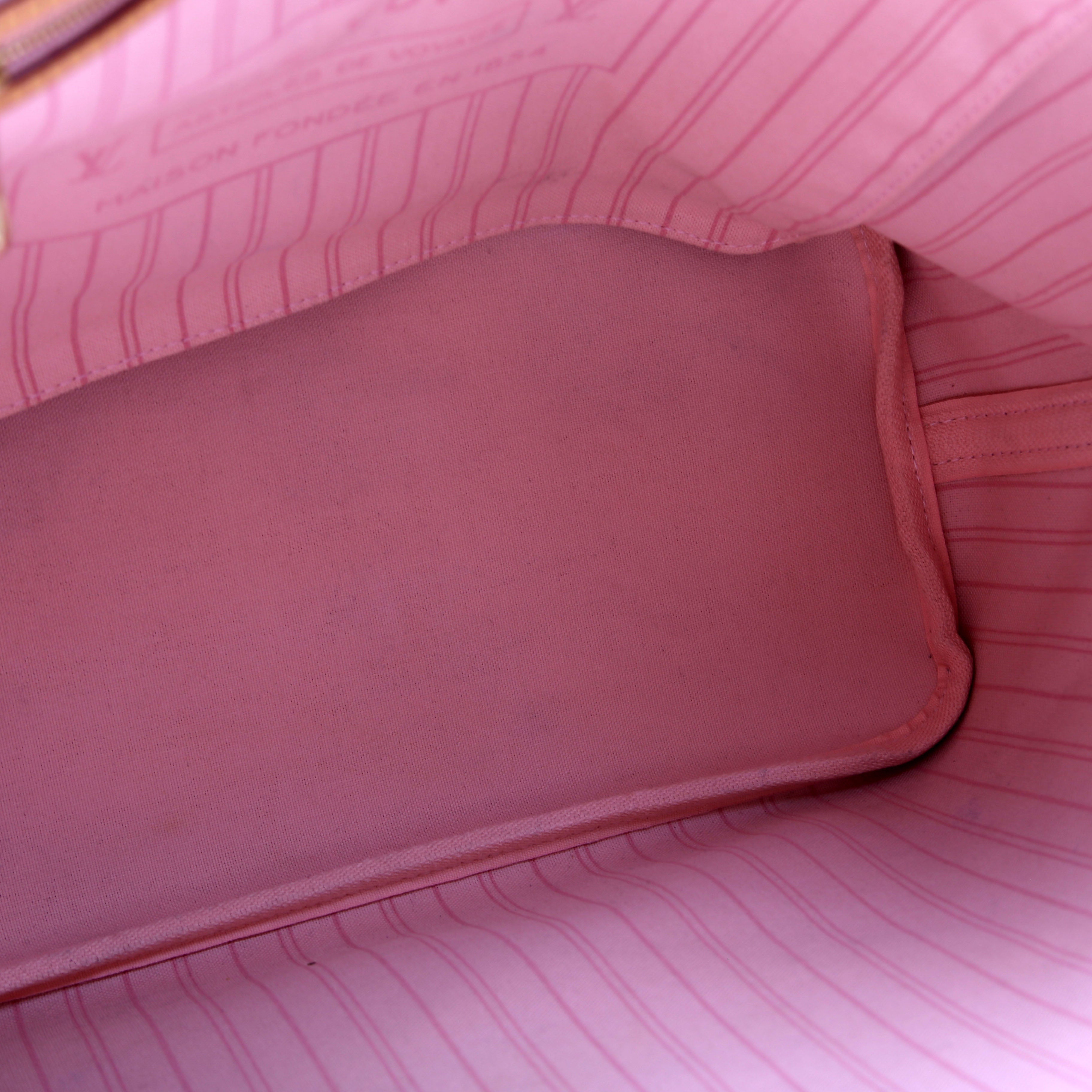 Neverfull With Wallet MM Damier Azur Pink
