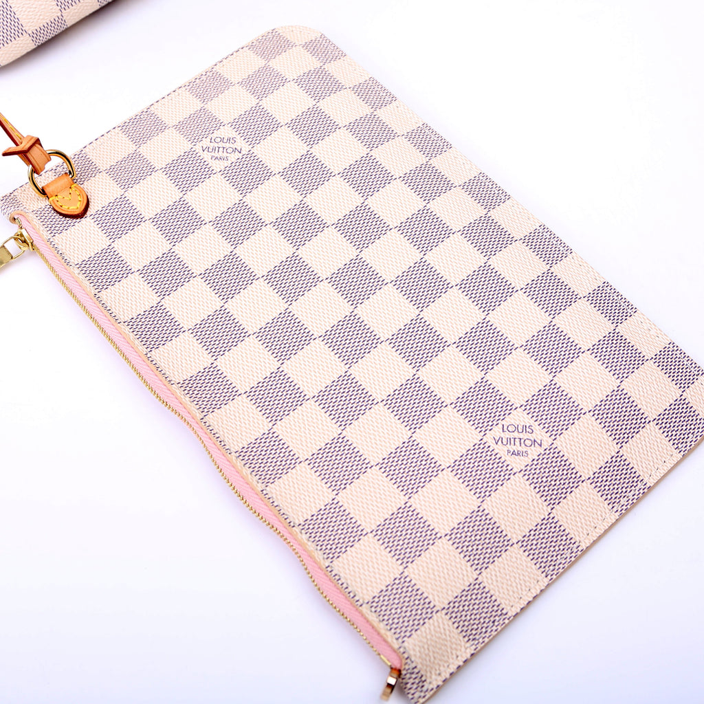 Neverfull With Wallet MM Damier Azur Pink