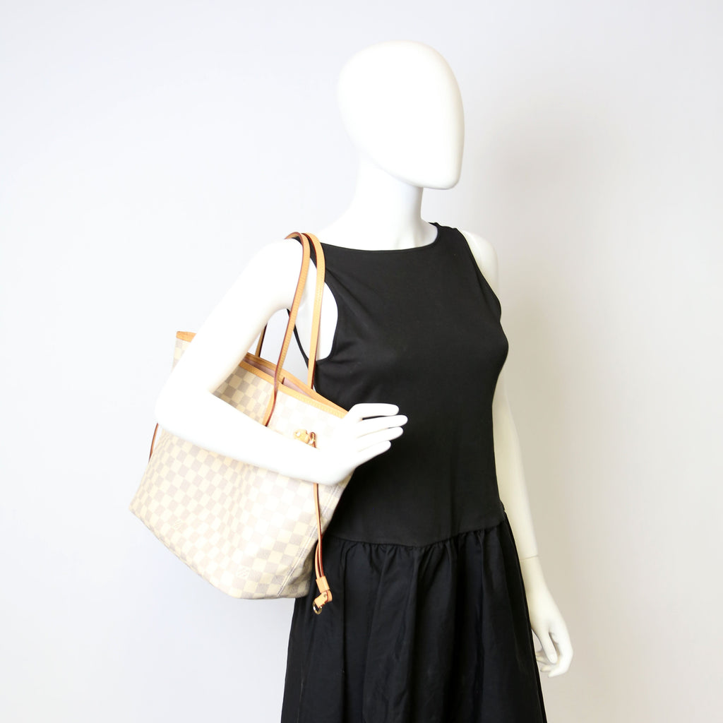 Neverfull With Wallet MM Damier Azur Pink