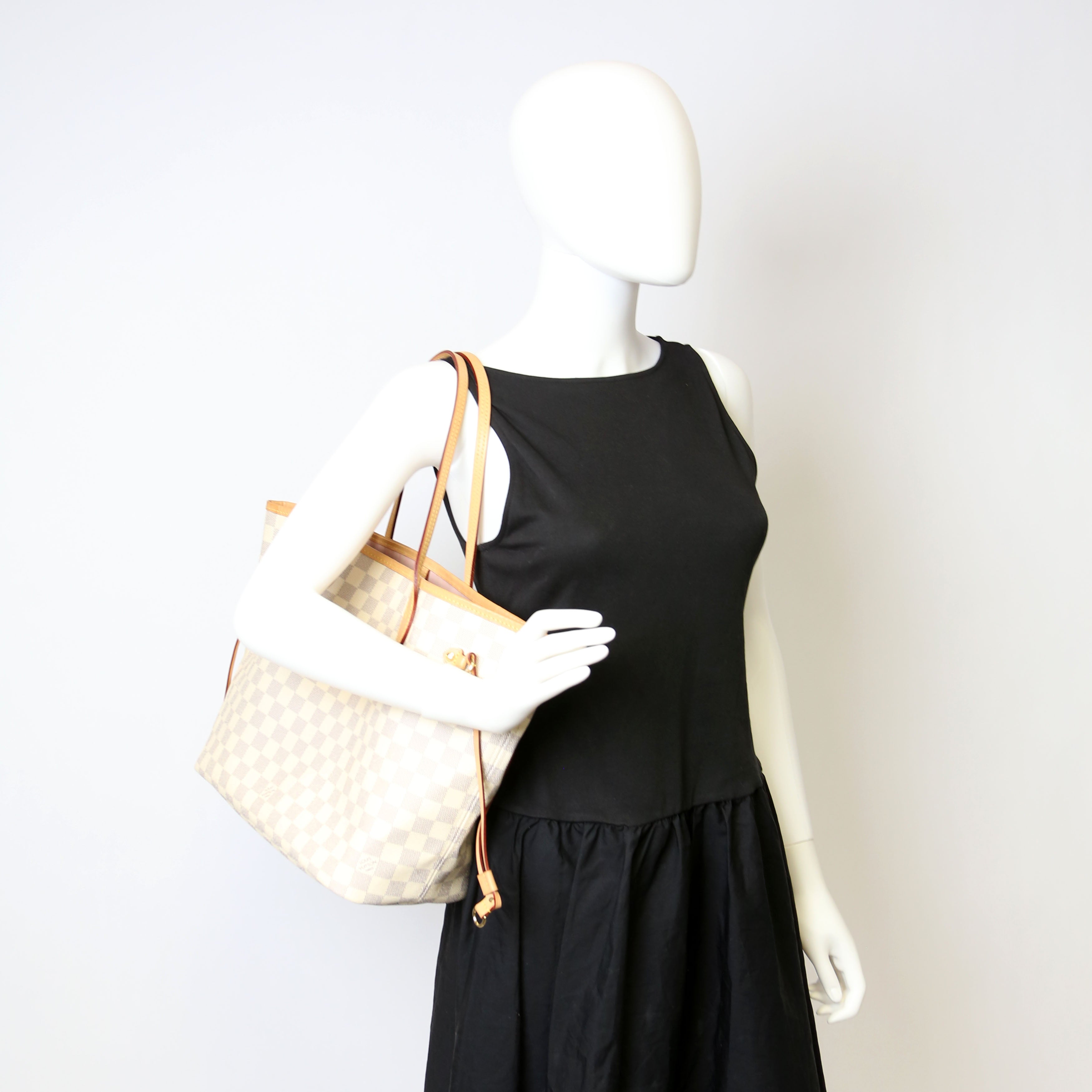 Neverfull With Wallet MM Damier Azur Pink