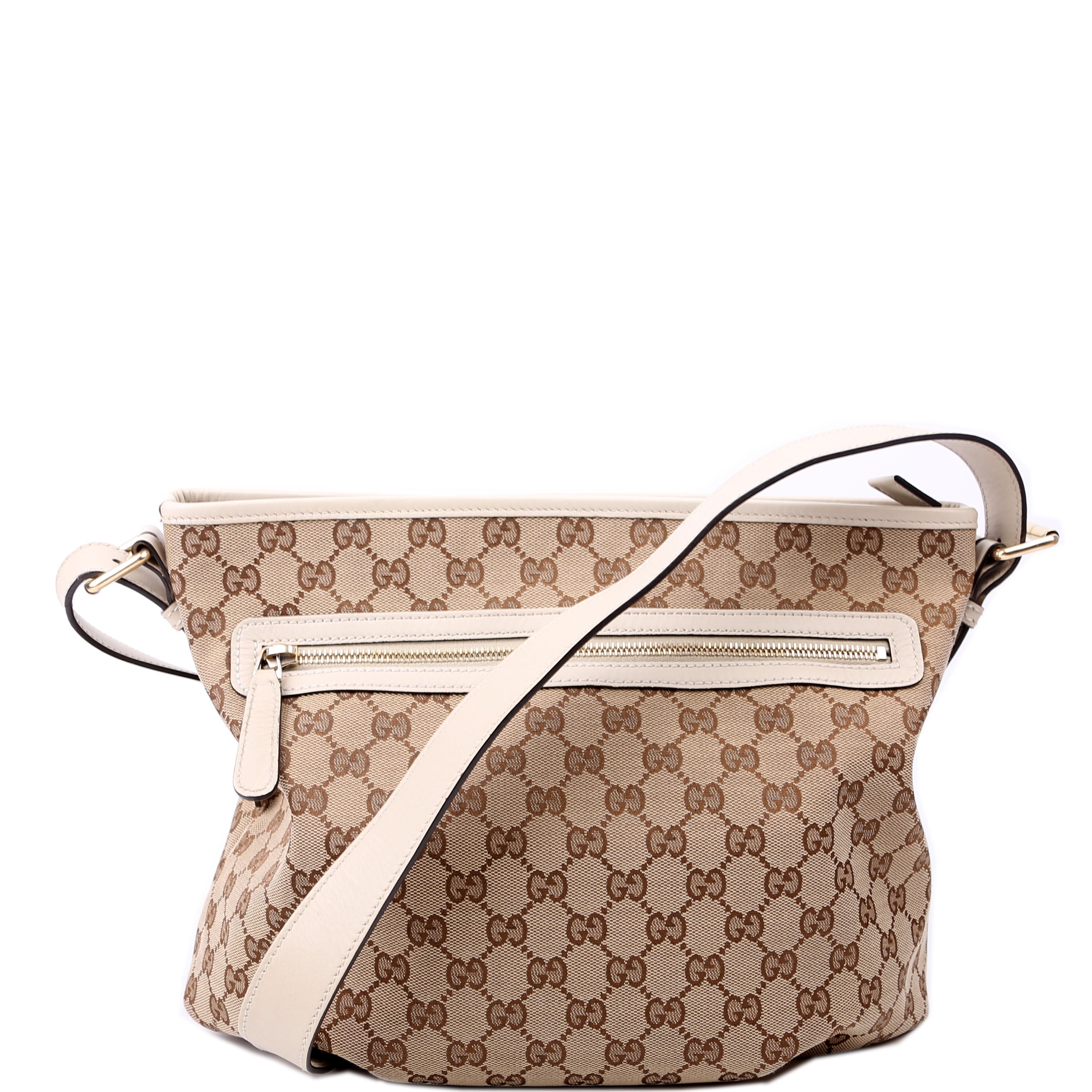 388930 GG Canvas Shoulder Bag White
